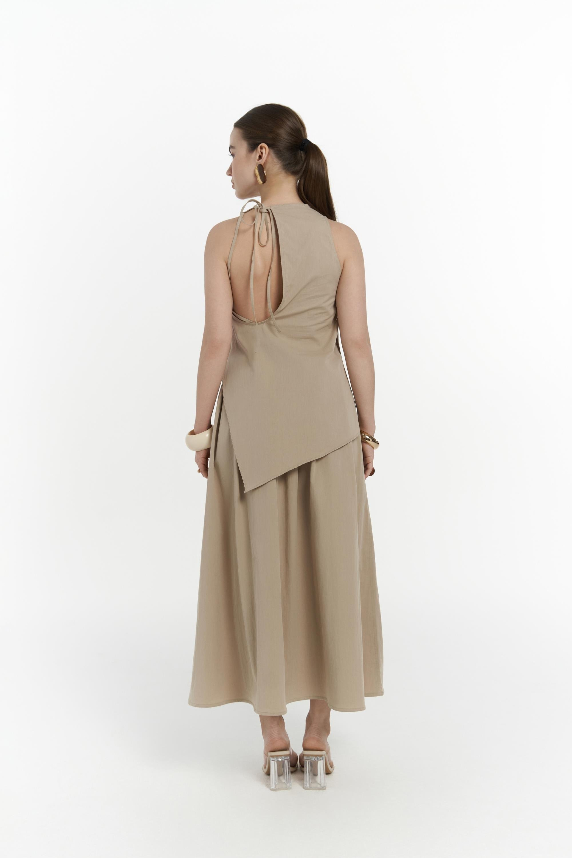 Delos Bej Bluz Etek Takım