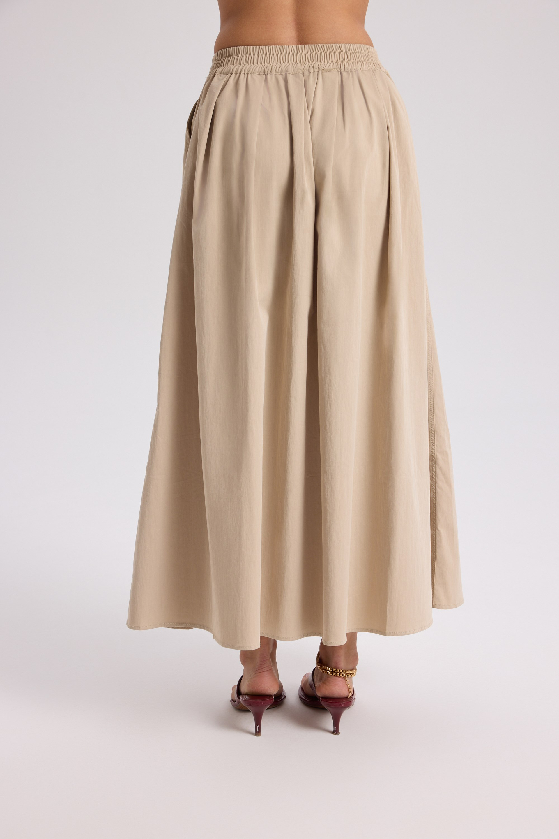 Delos Beige Blouse Skirt Set