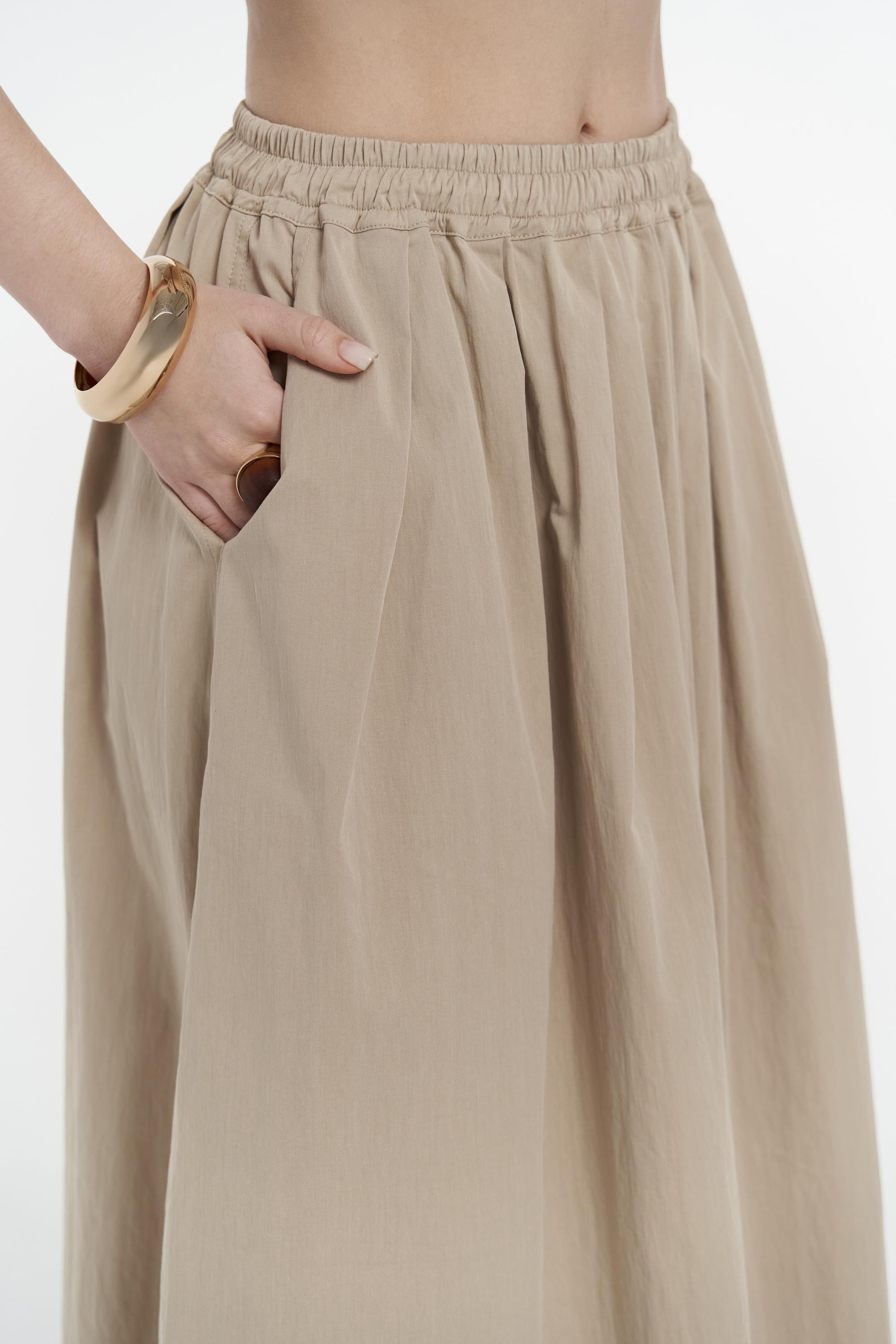 Delos Bej Bluz Etek Takım