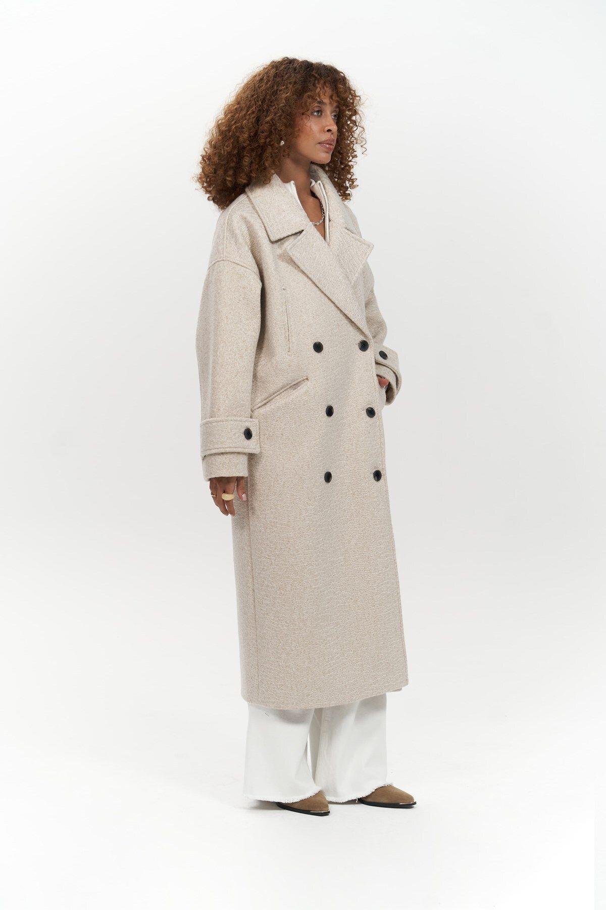 Denny Beige Oversize Coat