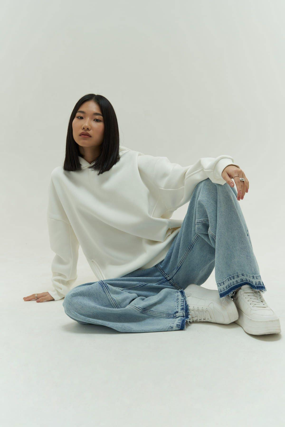 Denton Ekru Hoodie Sweatshirt
