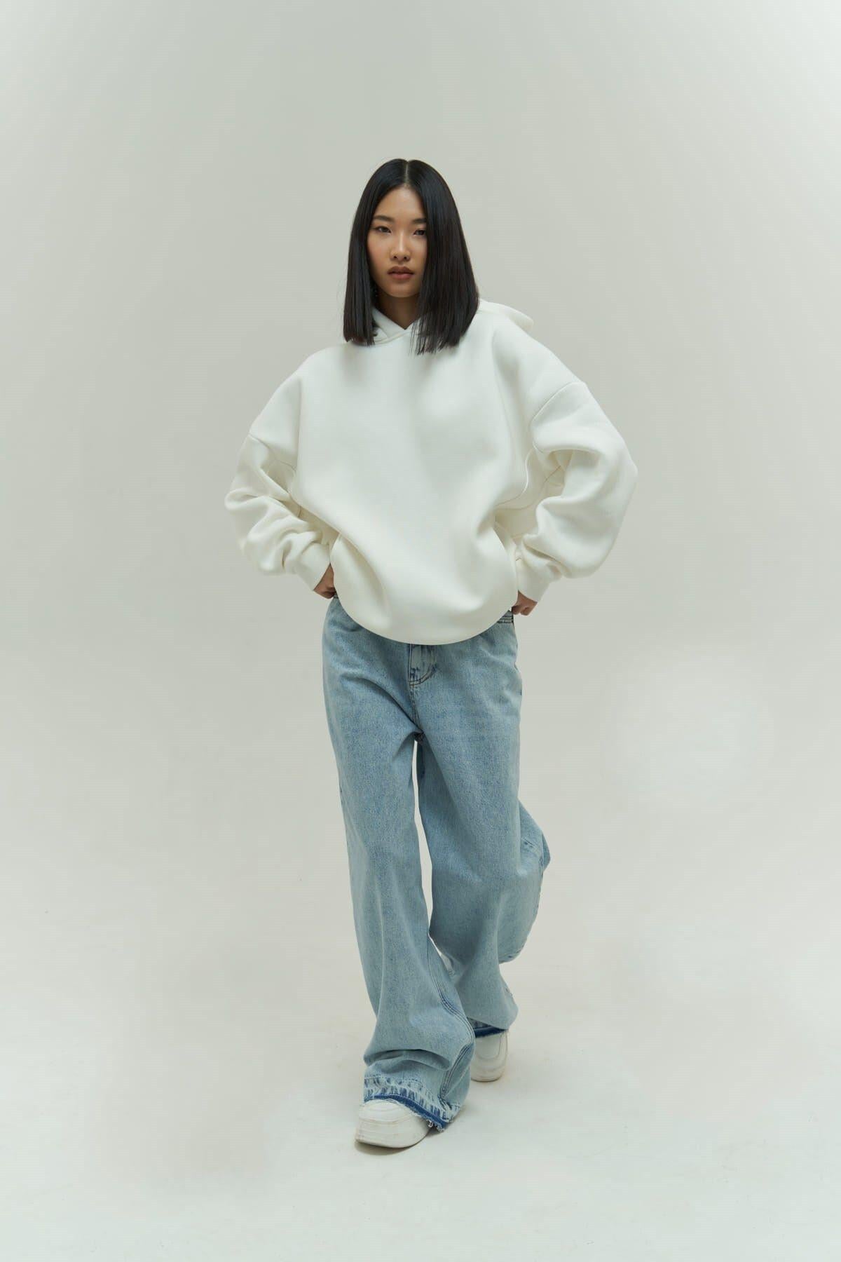 Denton Ekru Hoodie Sweatshirt