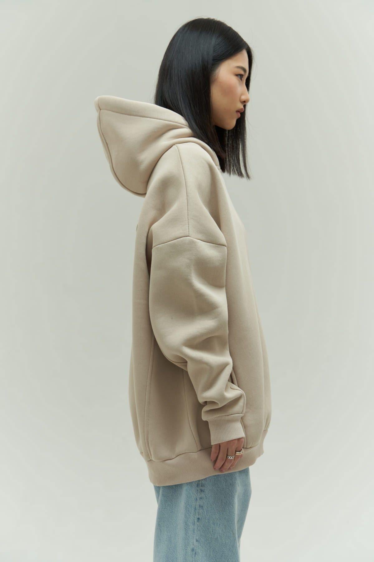 Mai Collection Denton Beige Hoodie Sweatshirt