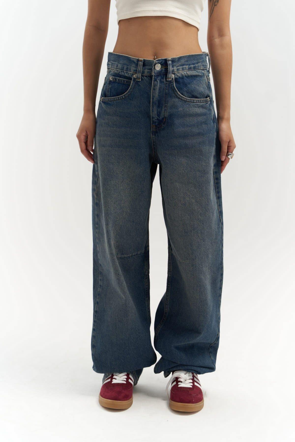 Dex Yırtık Detay Koyu Mavi Jean Pantolon