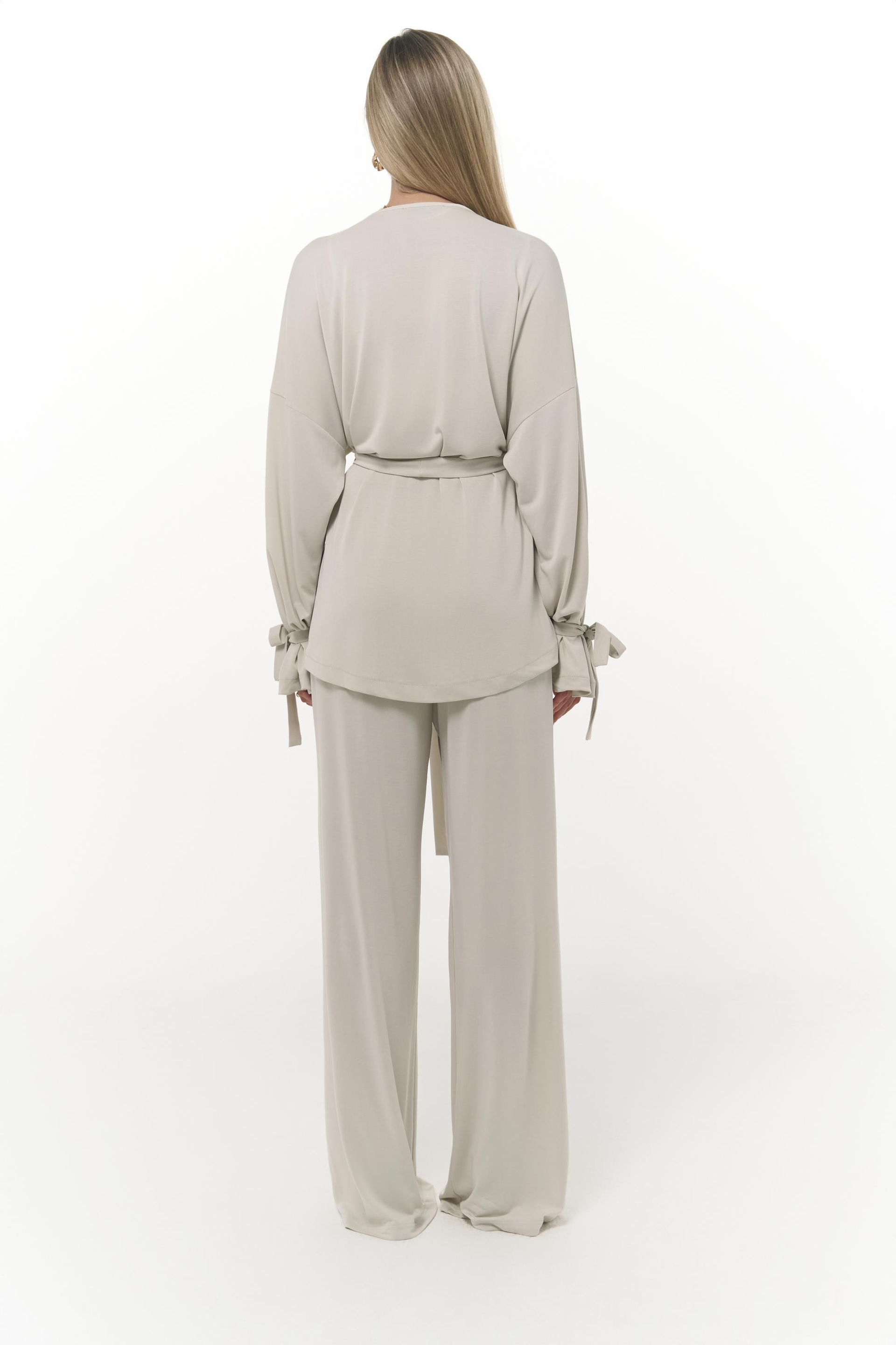 Donna Kimono Pantolon Bej Takım