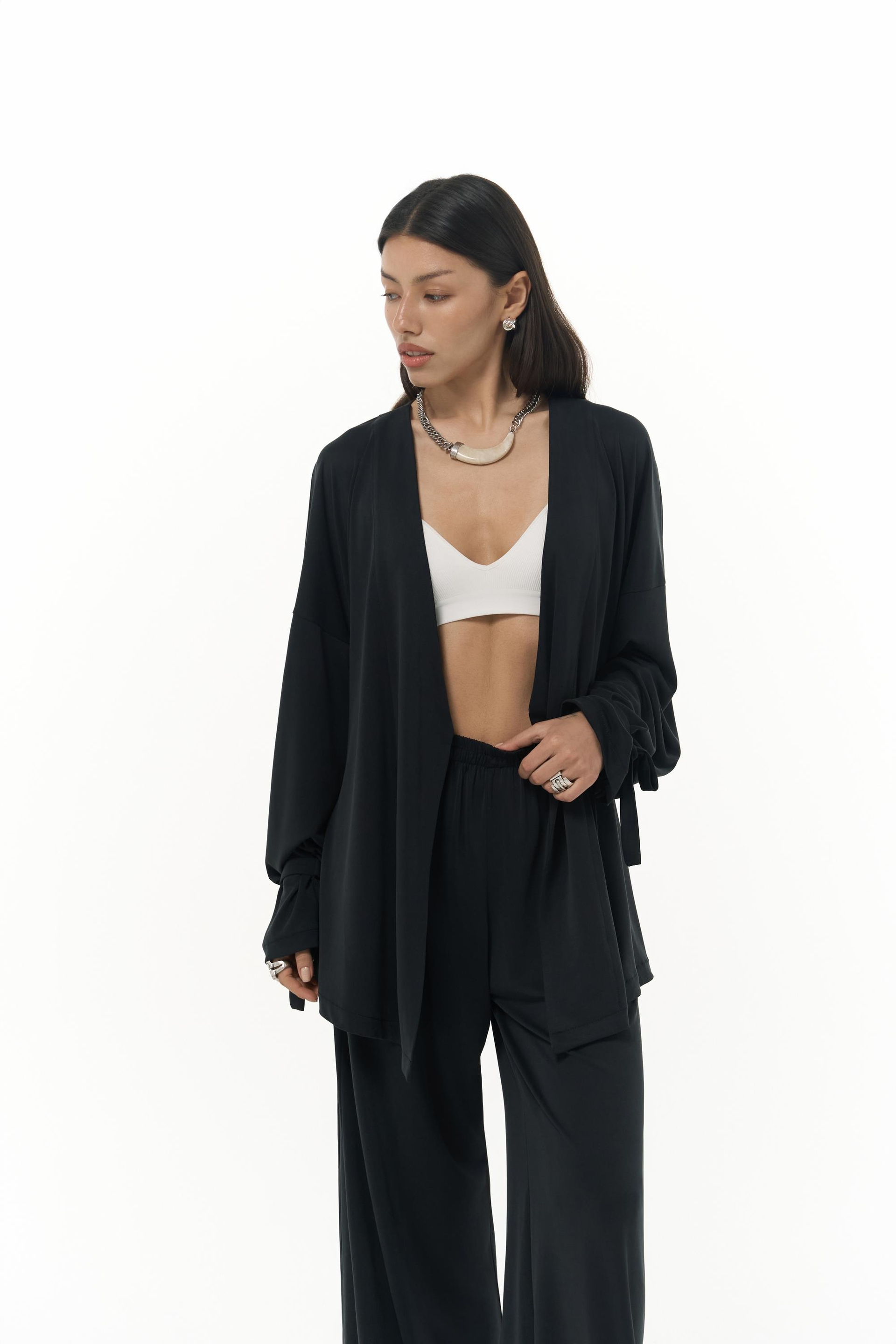 Donna Kimono Pantolon Siyah Takım