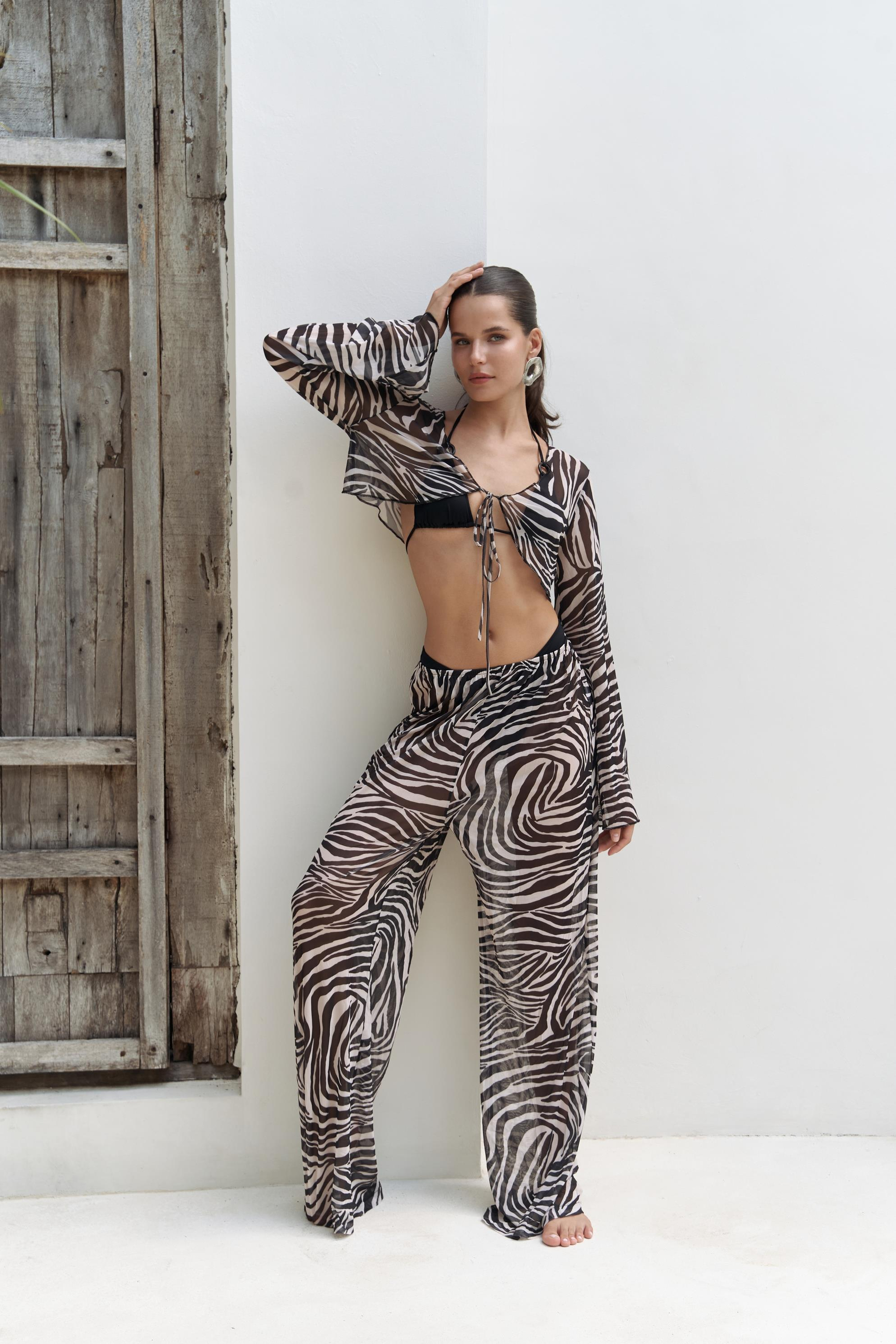 Donovarah Siyah Crop Pantolon Takım