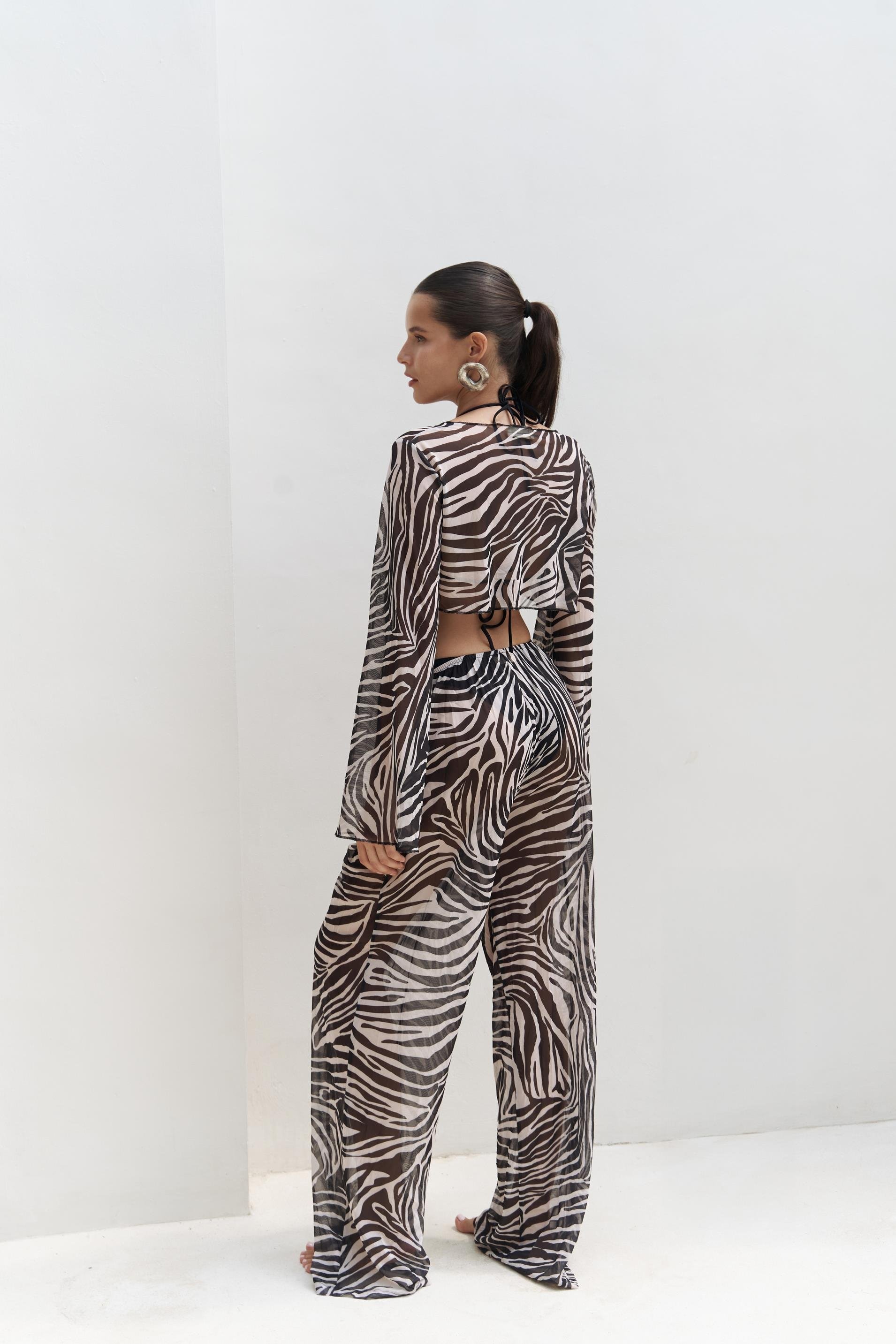 Donovarah Siyah Crop Pantolon Takım