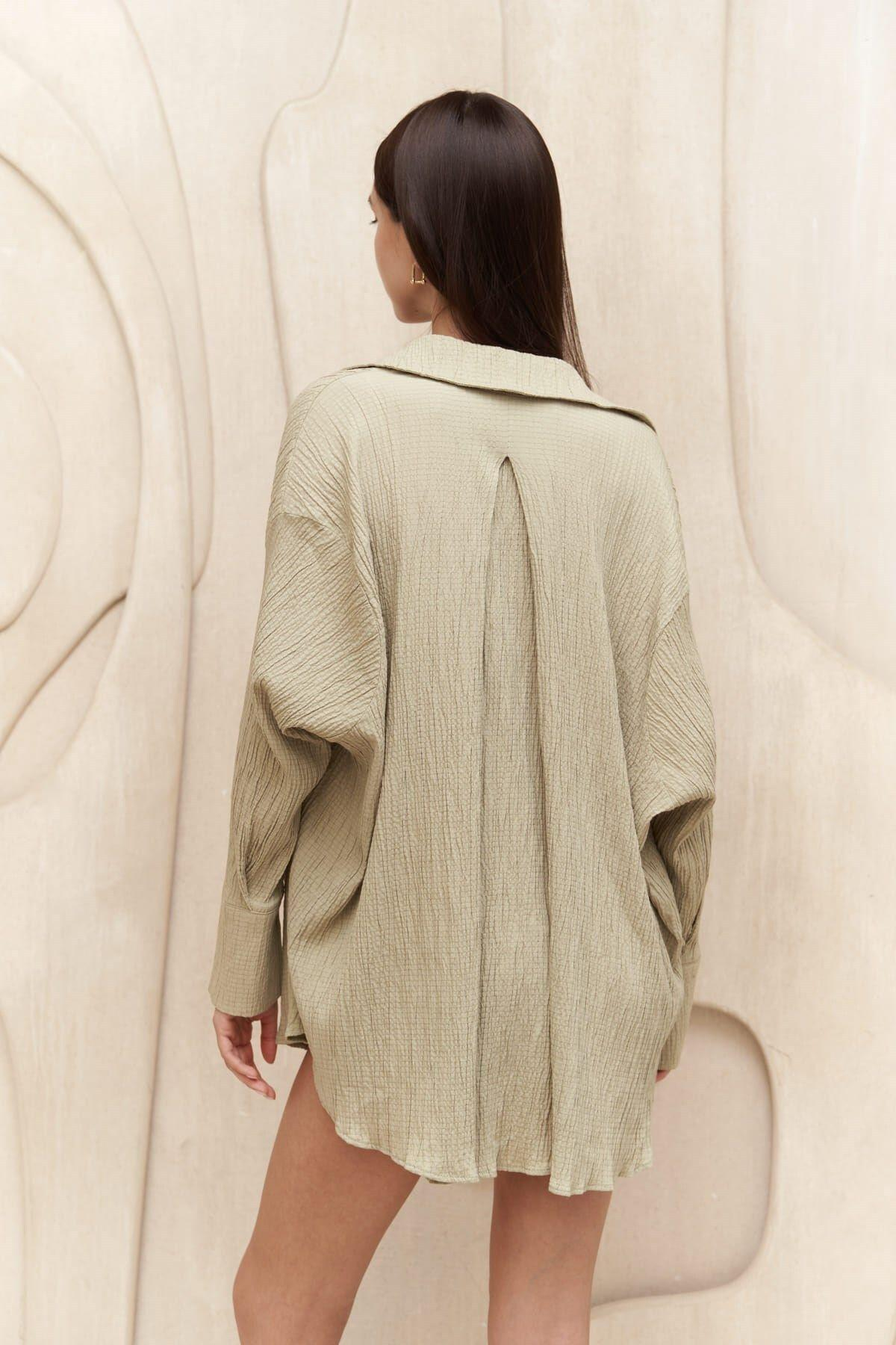 Mai Durres Khaki Oversize Shirt