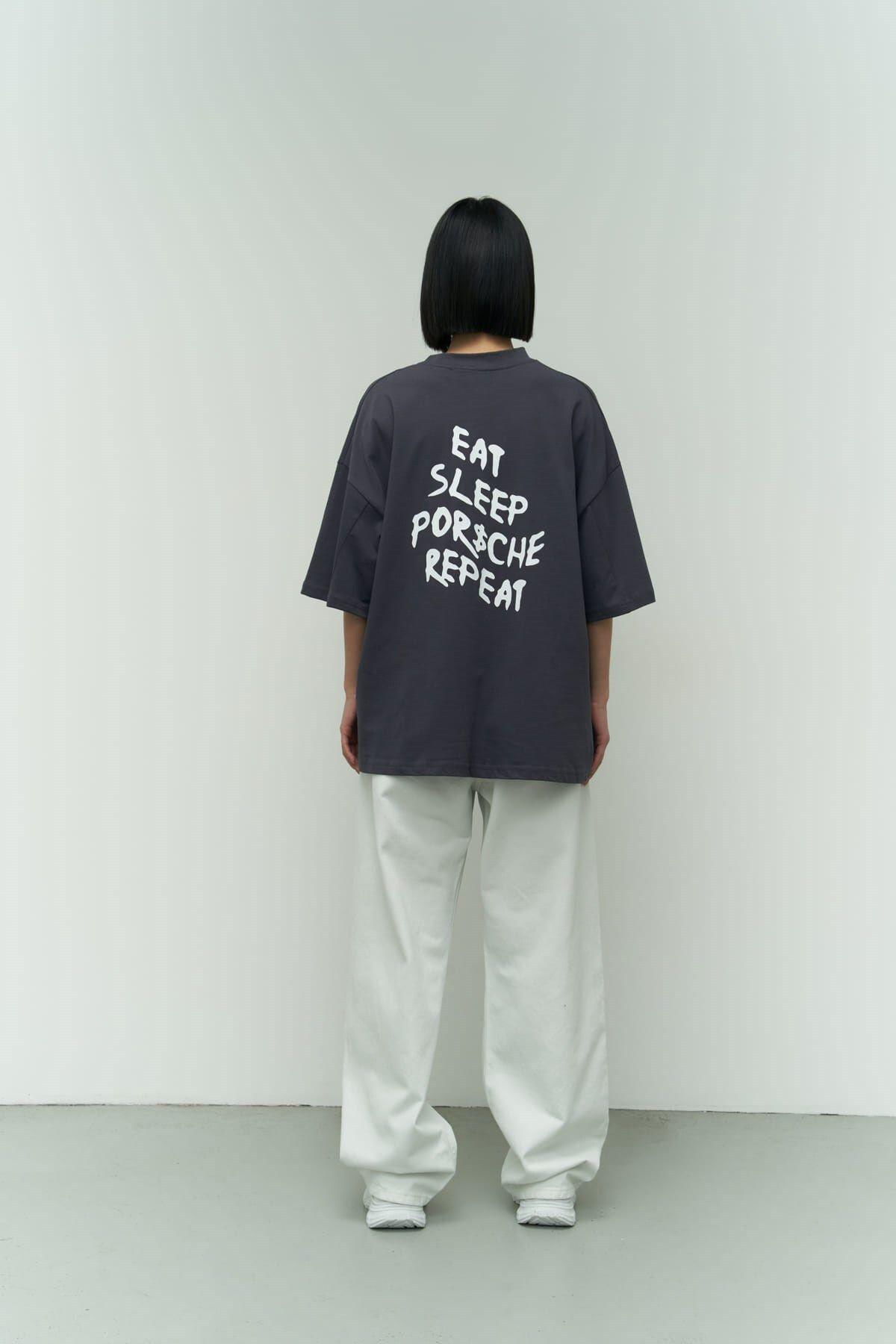 Eat Sleep Anthracite Oversize T-Shirt