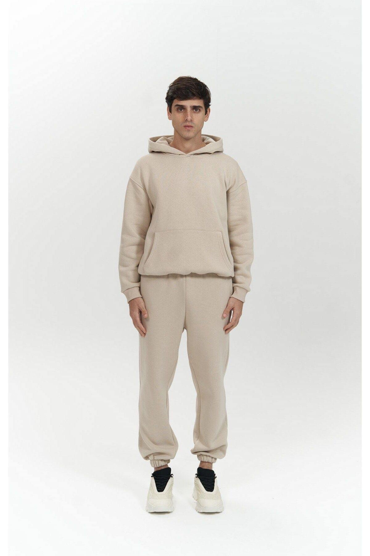 Edward Men's Beige Hoodie Tracksuit