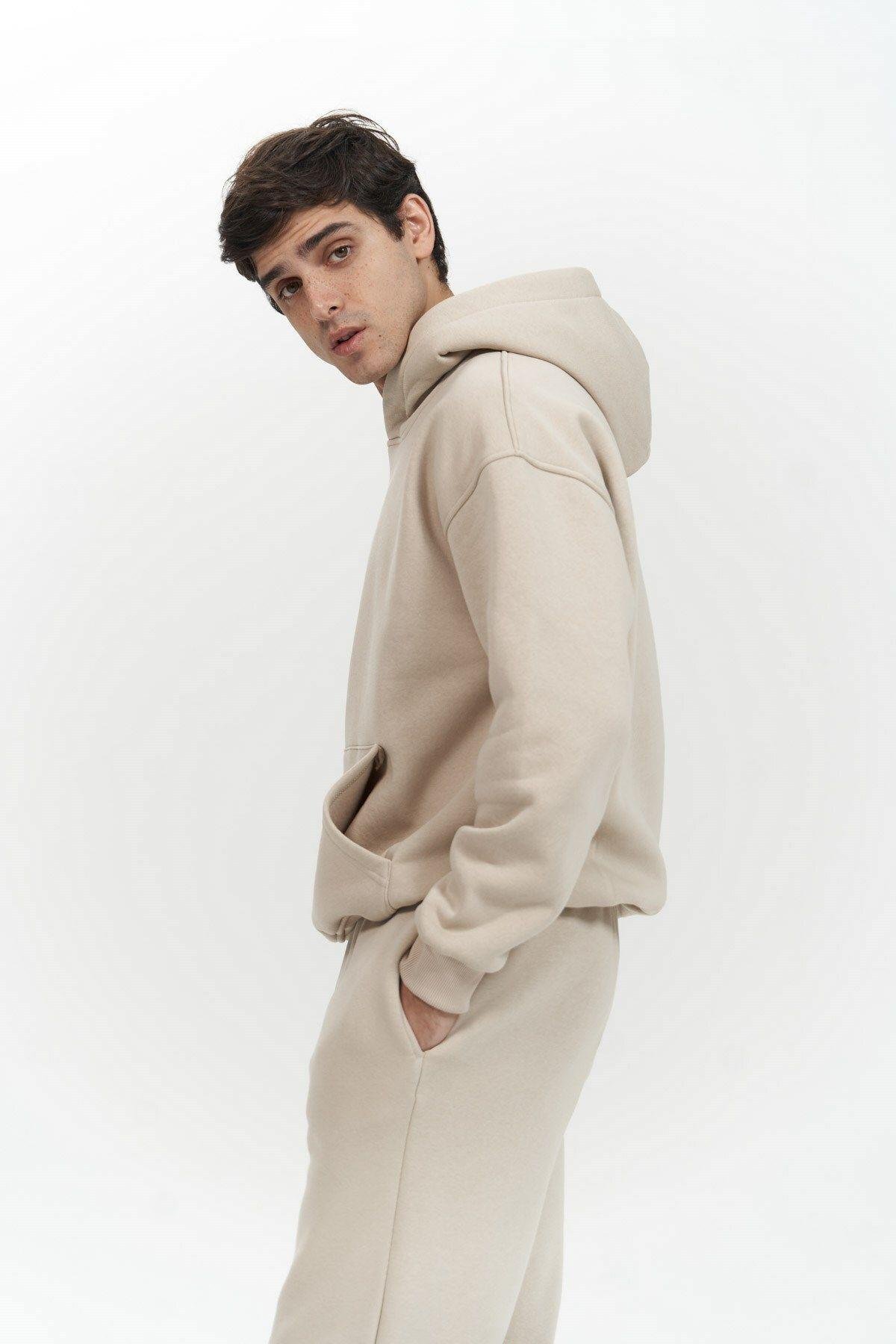 Edward Men's Beige Hoodie Tracksuit