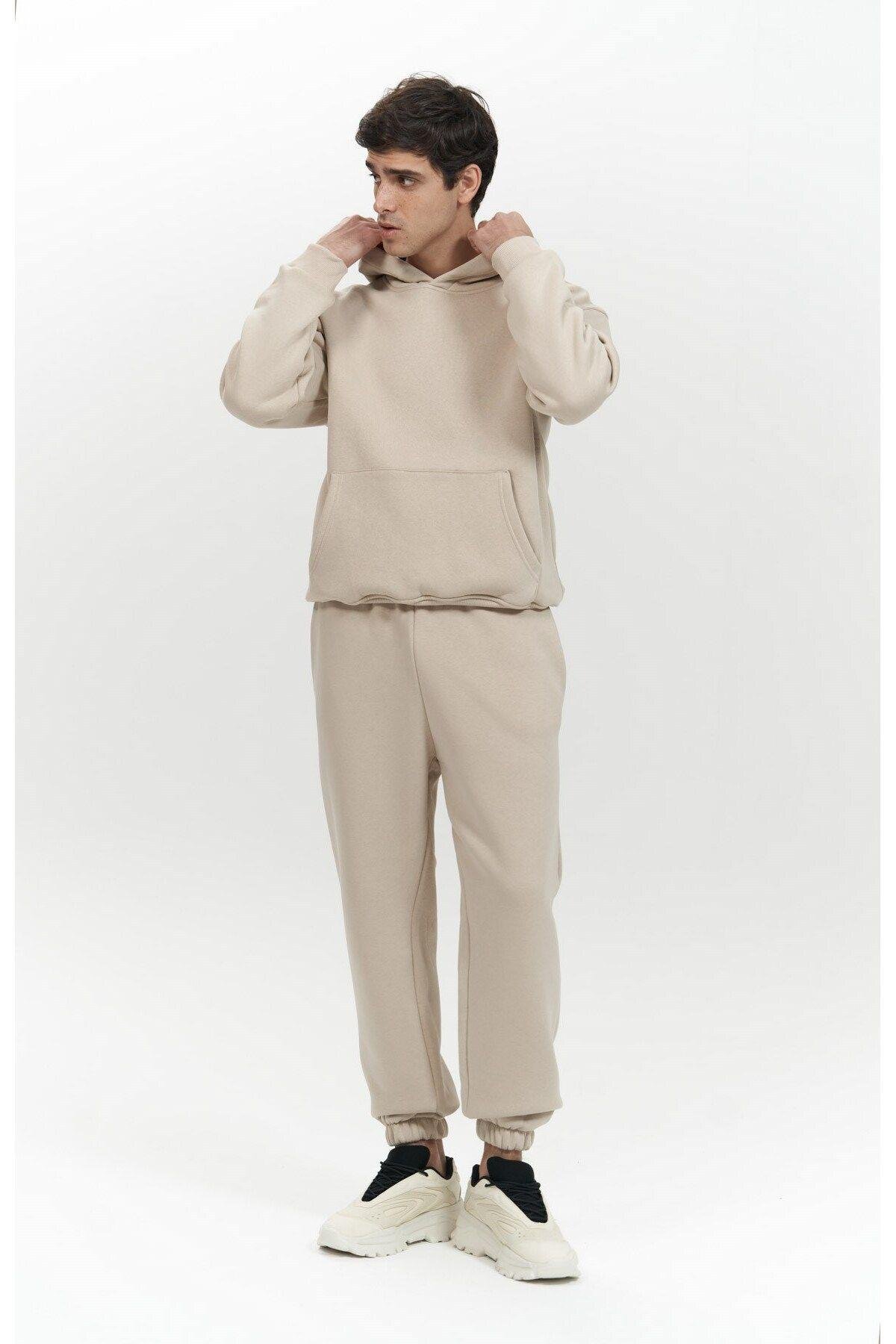 Edward Men's Beige Hoodie Tracksuit