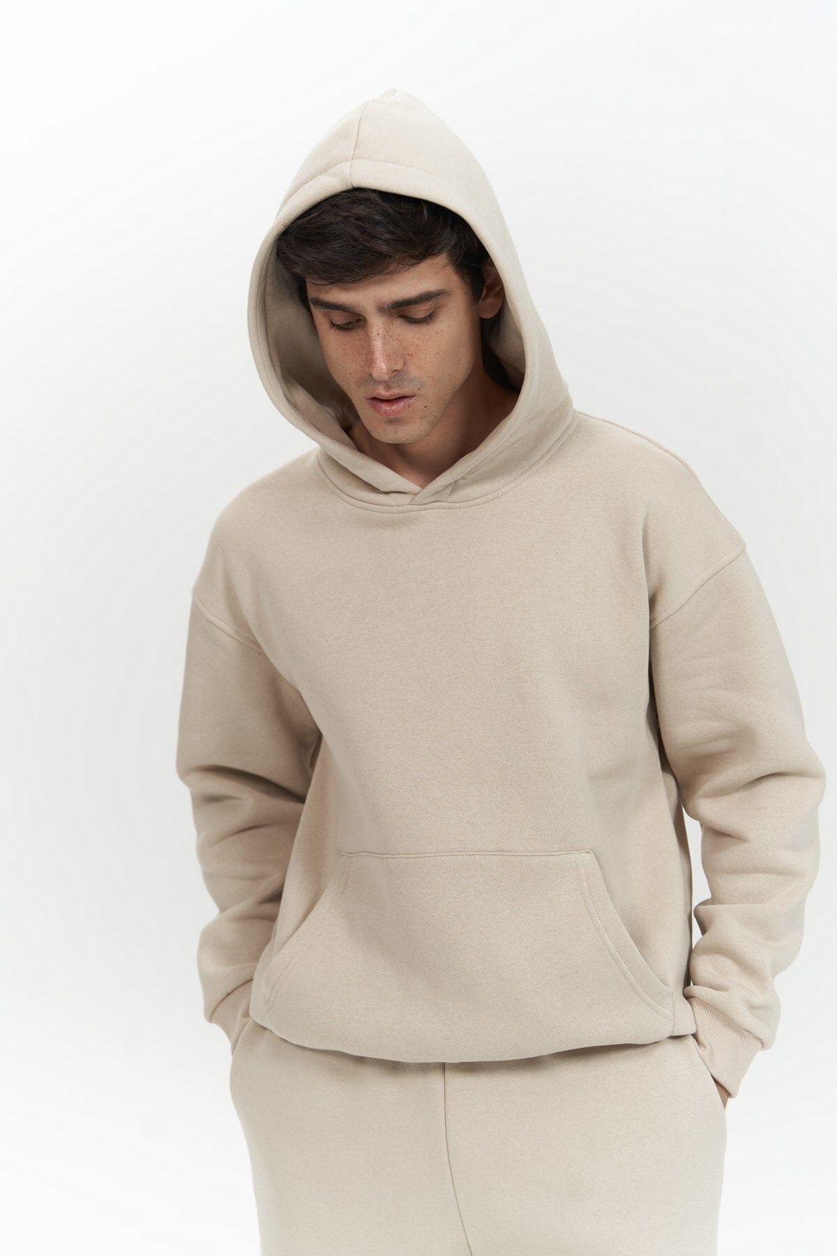 Edward Men's Beige Hoodie Tracksuit