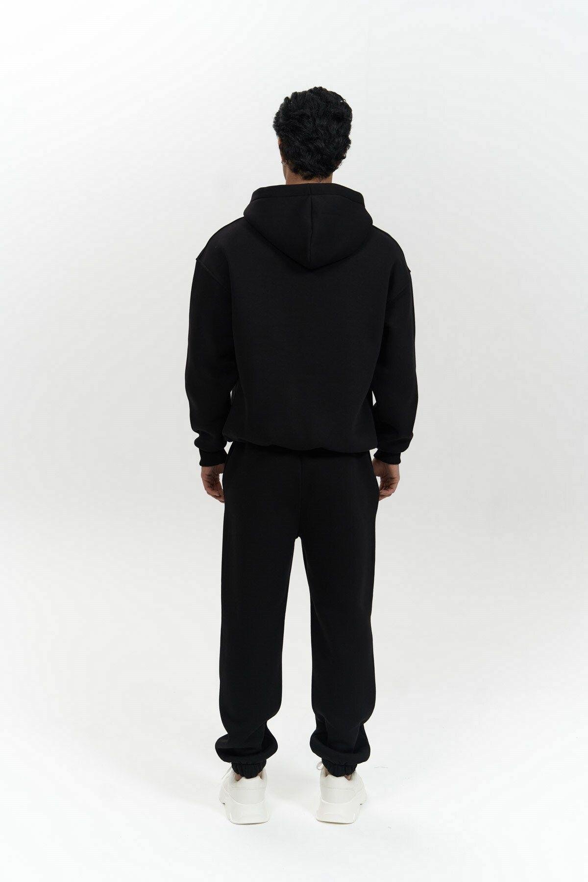 Edward Men's Black Hoodie Tracksuit