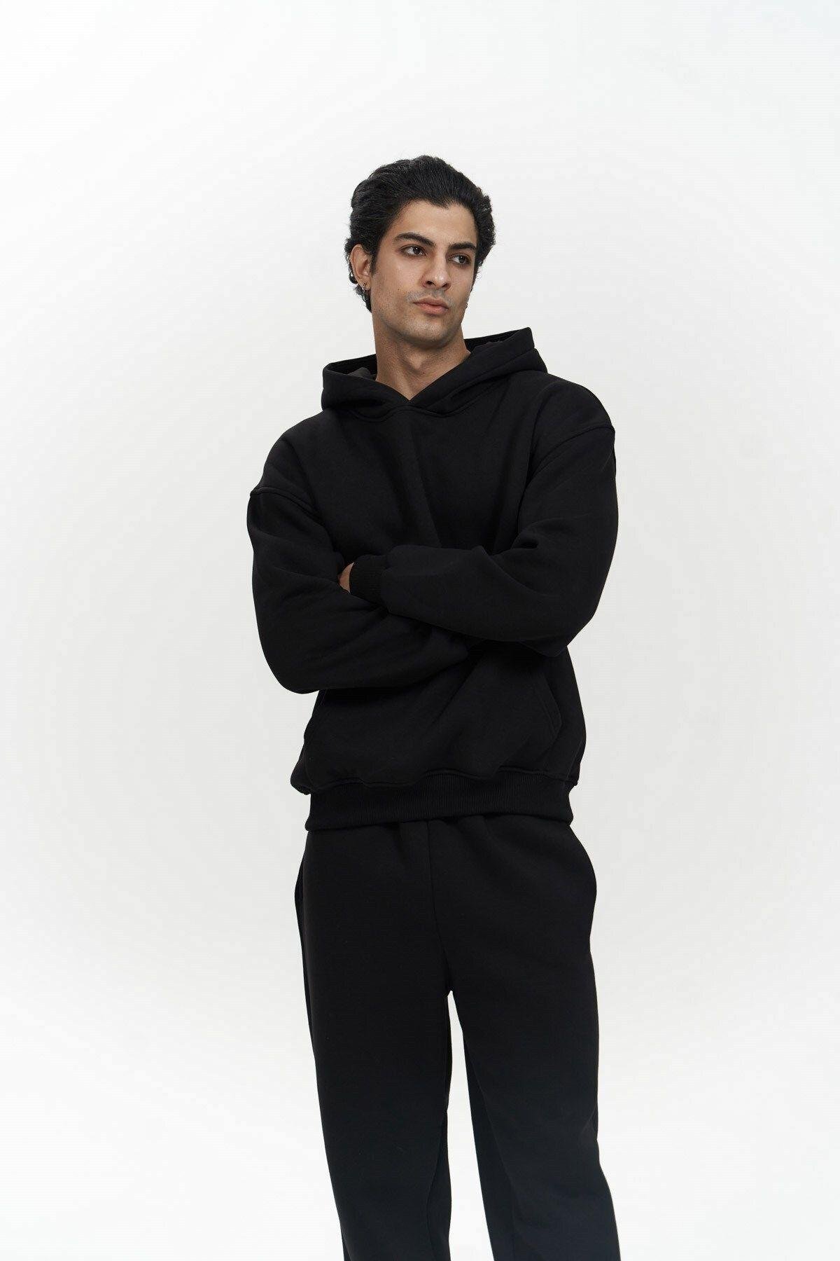 Edward Men's Black Hoodie Tracksuit