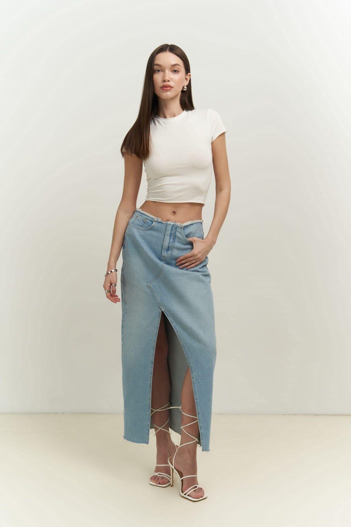 El Amor Beyaz Penye Crop