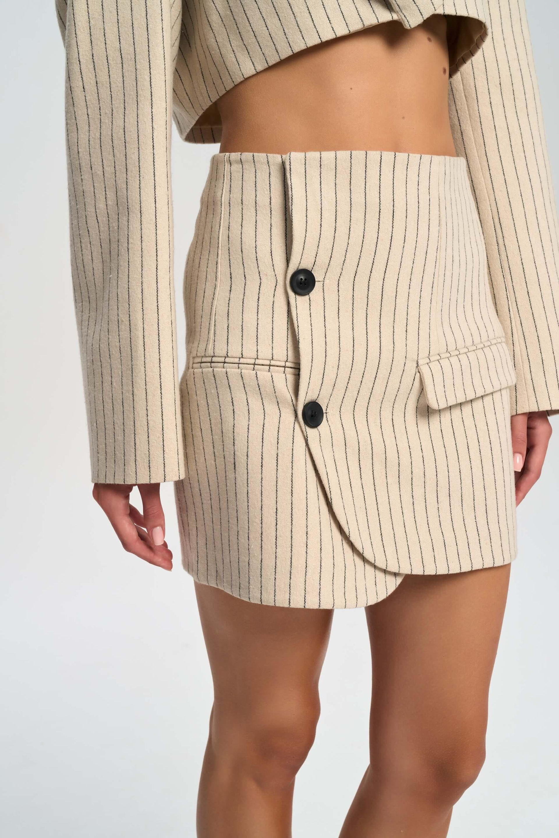 Elegant Bej Ceket-Etek Takım