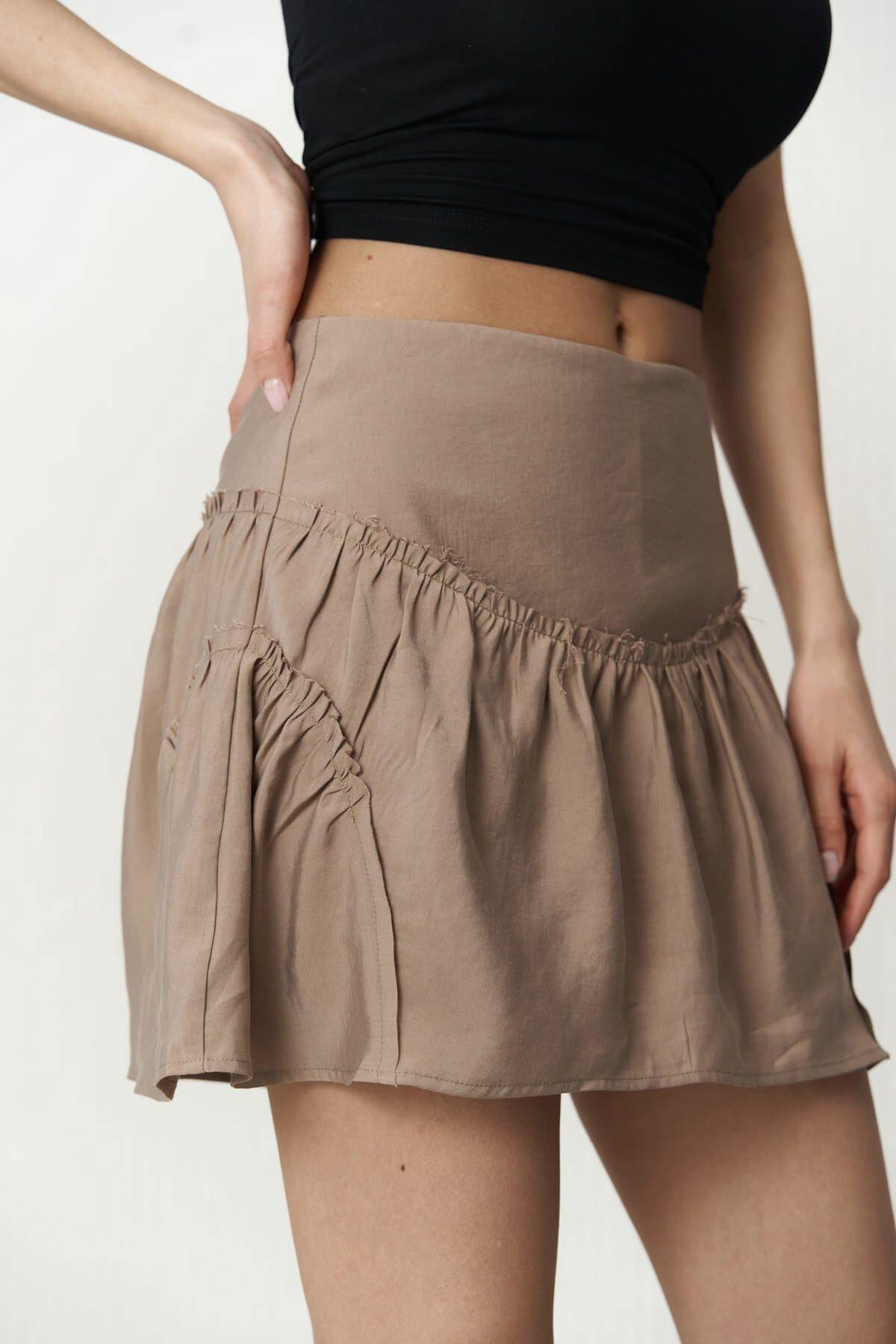Elettra Brown Mini Skirt 