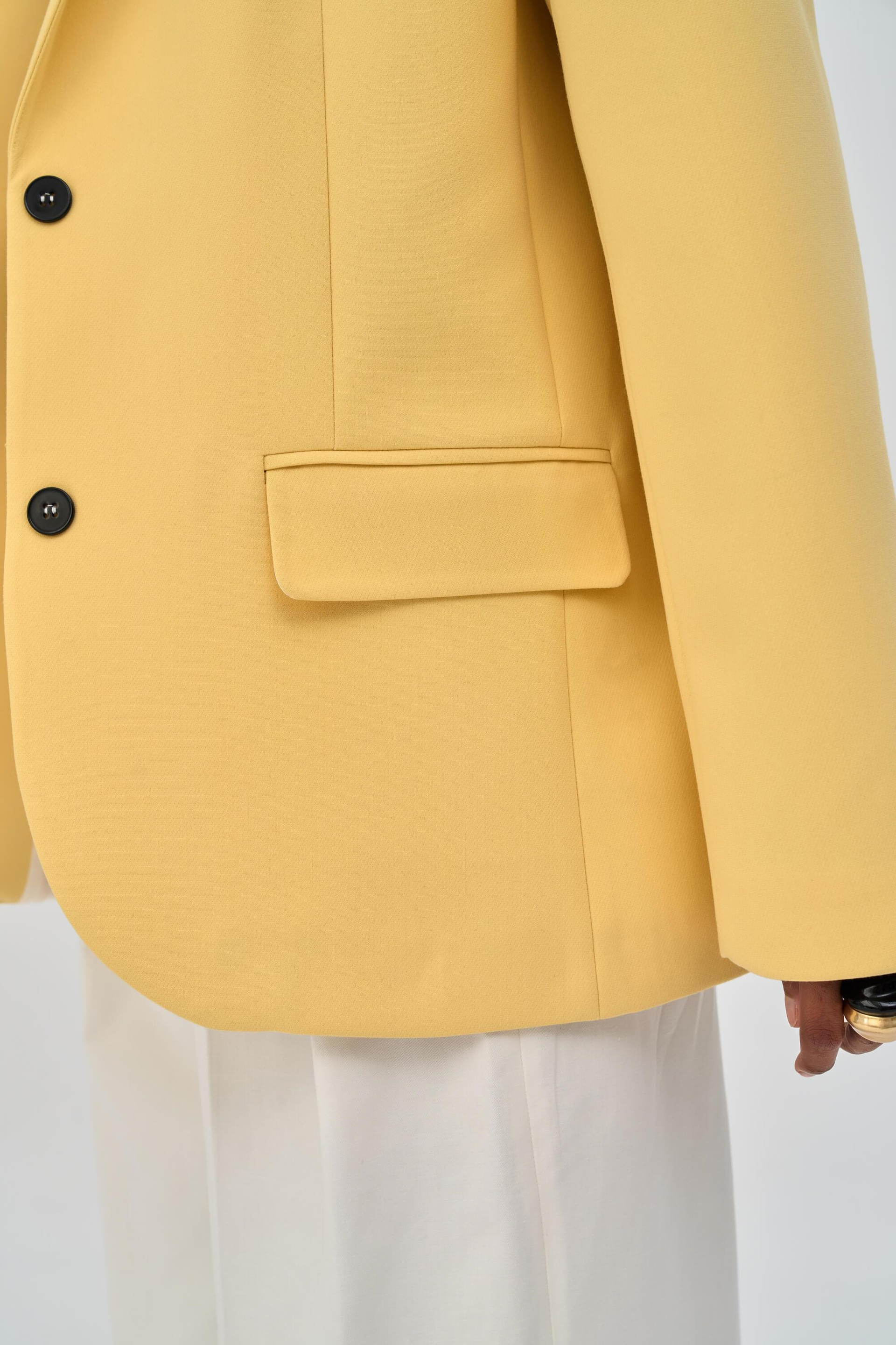 Emma Dikiş Detaylı Sarı Blazer