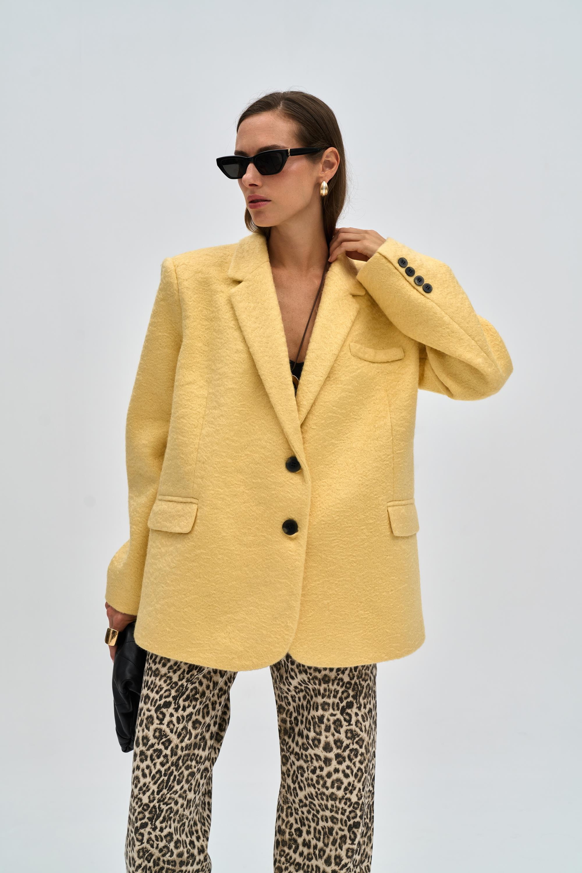 Enzo Sarı Blazer Ceket