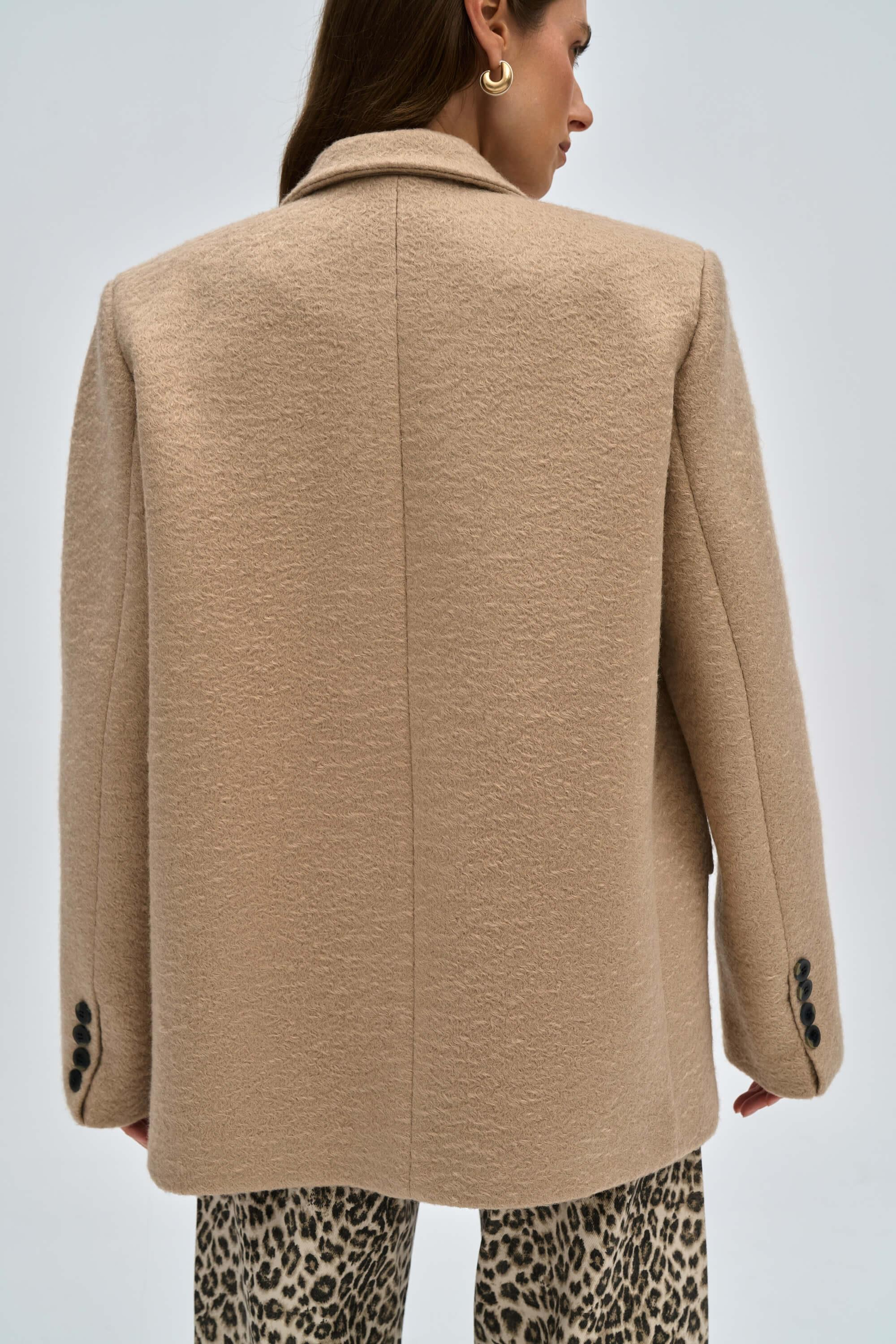 Enzo Taupe Blazer Ceket