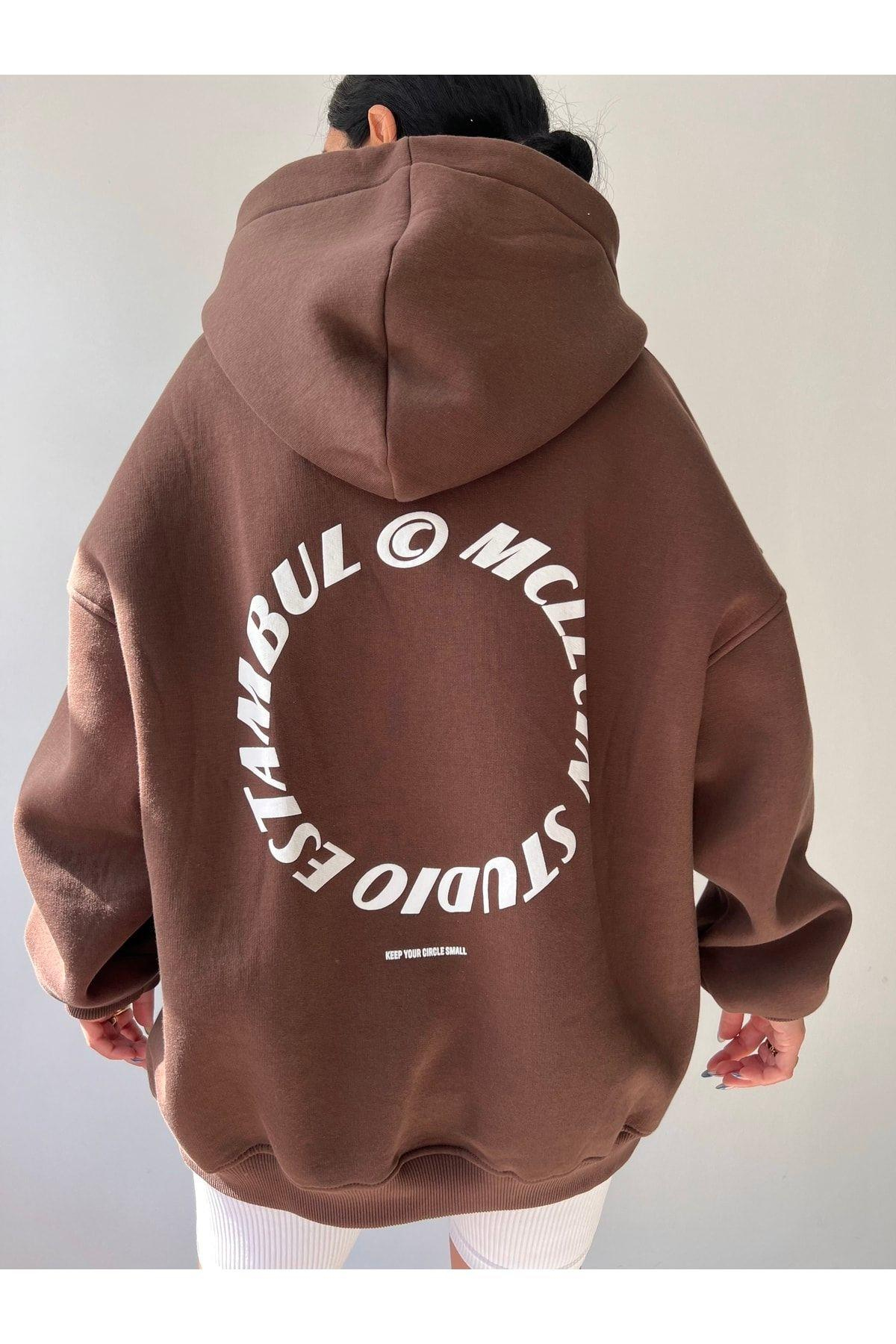 Estambul Kahve Oversize Unisex Sweatshirt