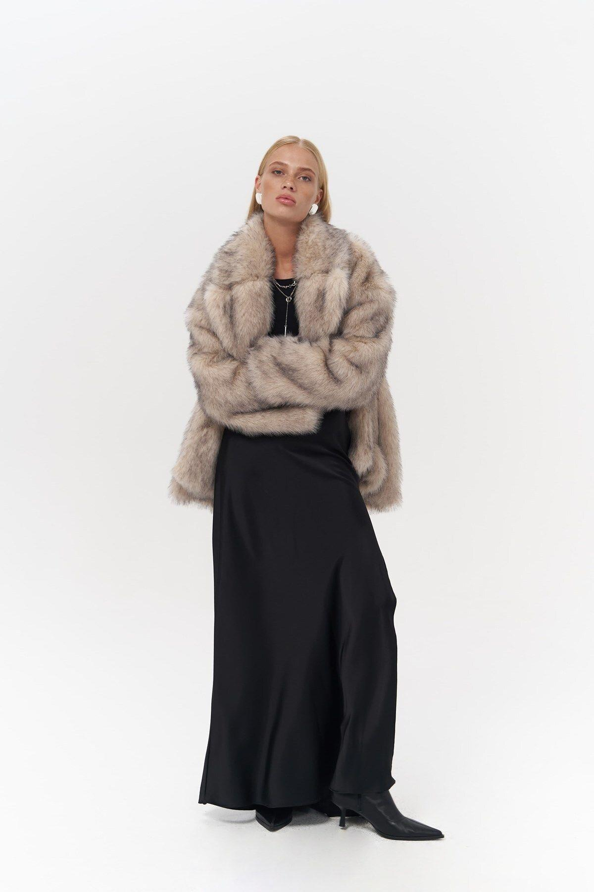 Etenia Bej Kürk Blazer