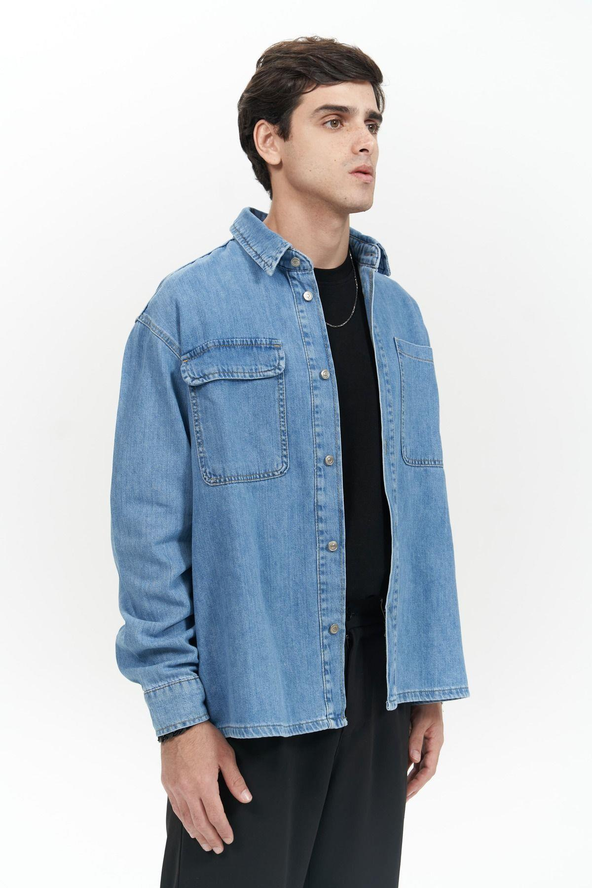 Ethan Unisex Blue Denim Shirt