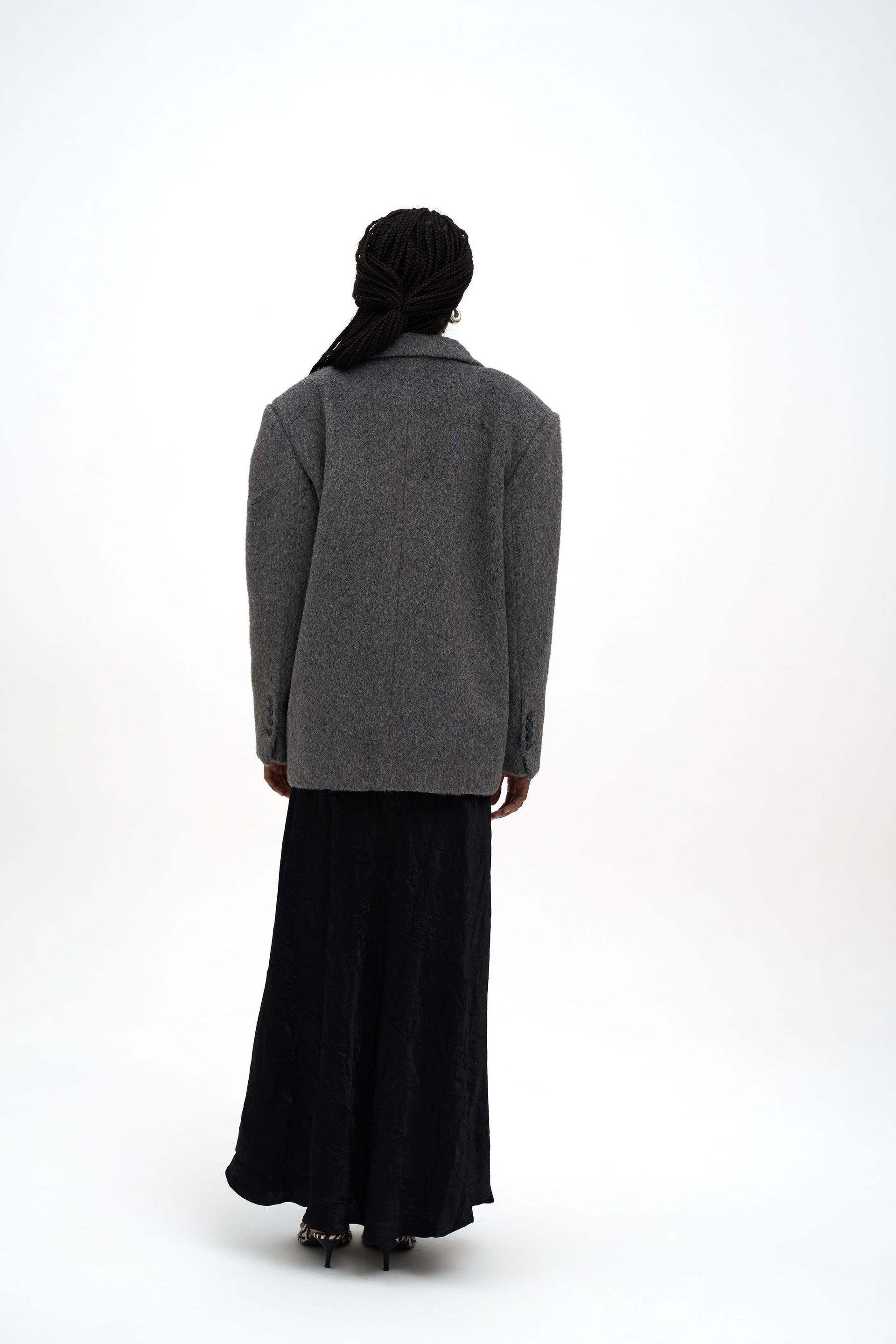 Eubah Kırışık Uzun Siyah Saten Etek