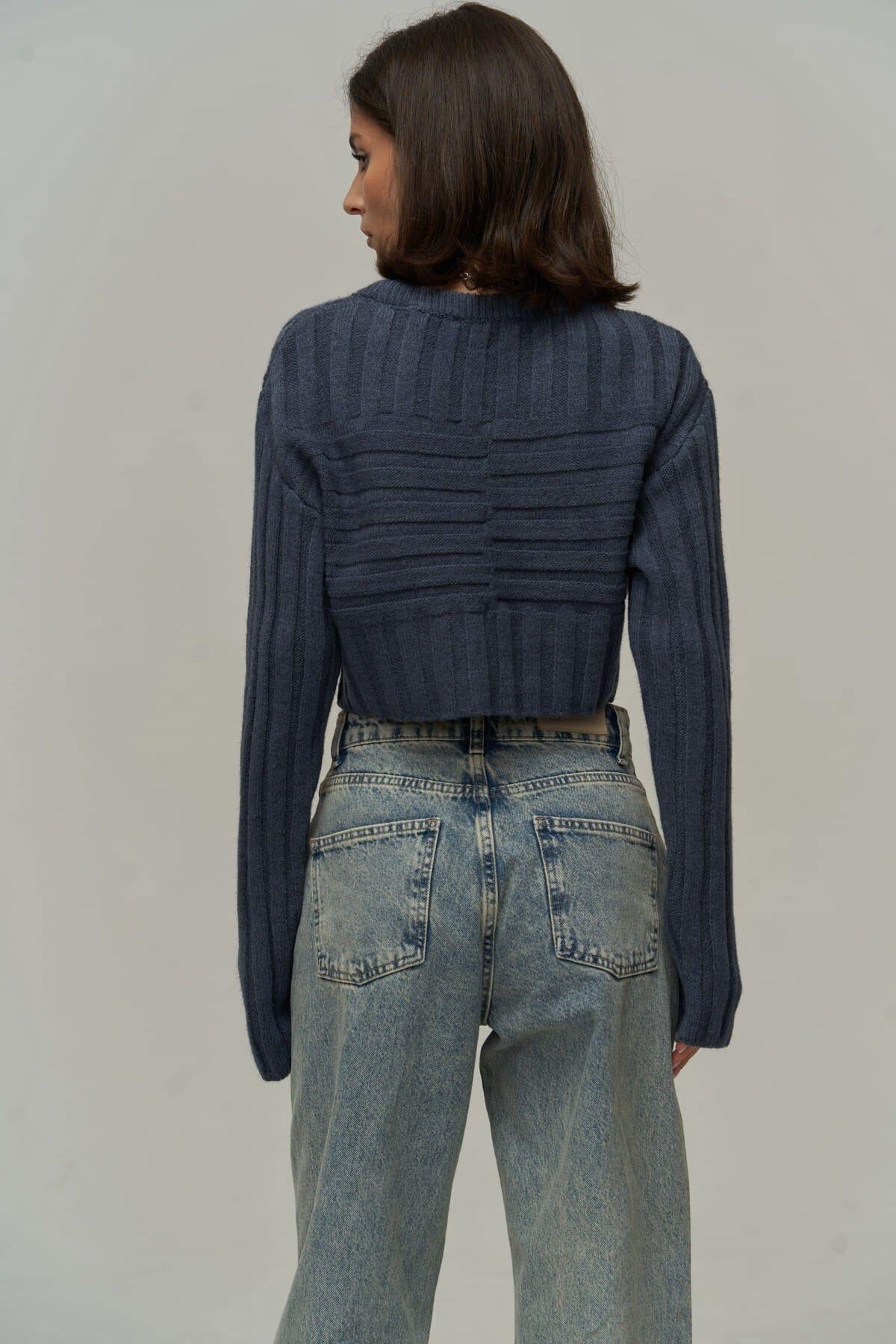 Mai Collection Farm Indigo Crop Sweater