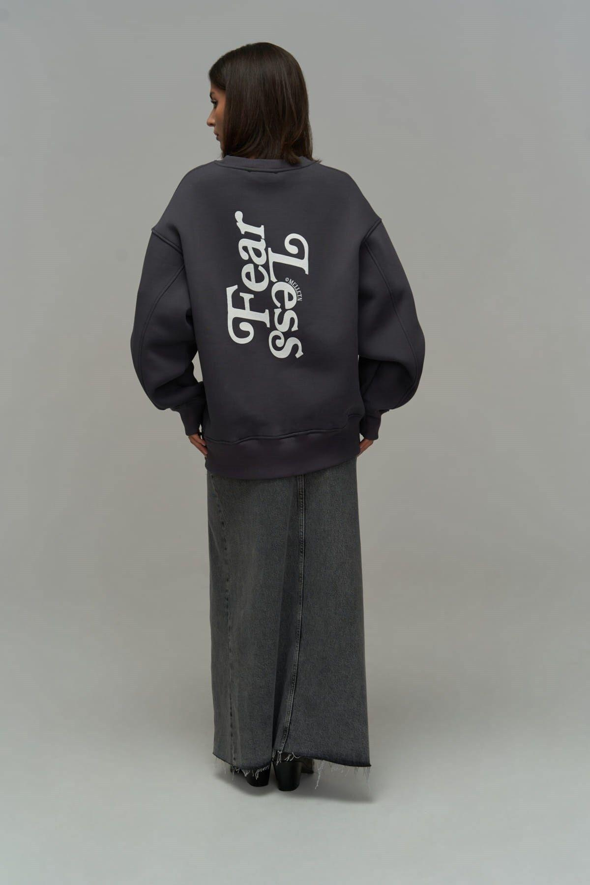 Fear Less Anthracite Unisex Oversize Sweatshirt