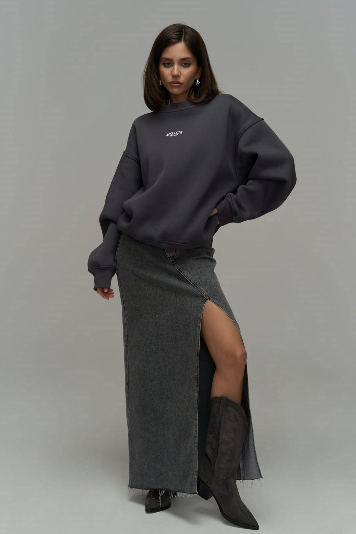 Fear Less Anthracite Unisex Oversize Sweatshirt