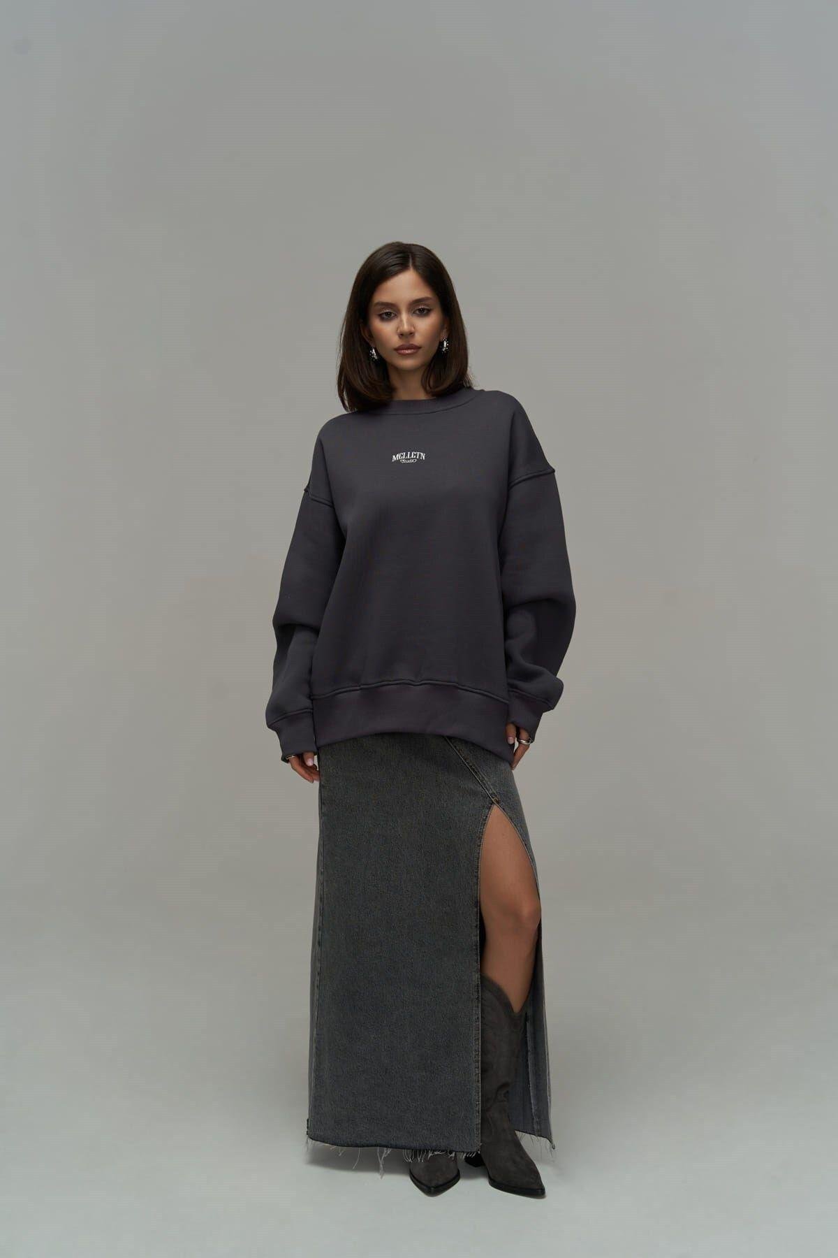 Fear Less Anthracite Unisex Oversize Sweatshirt