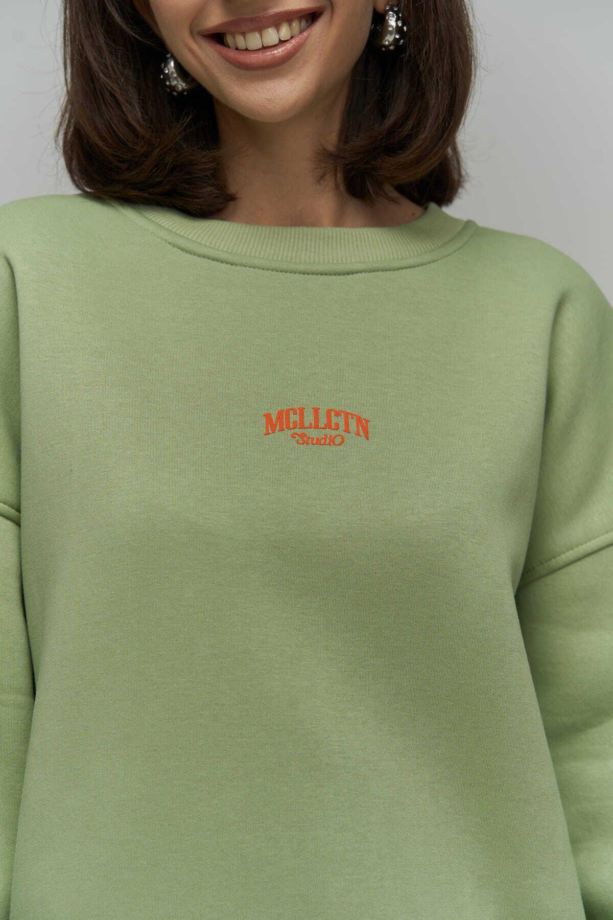 MCLLCTN Fear Less Almond Green Unisex Oversize Sweatshirt