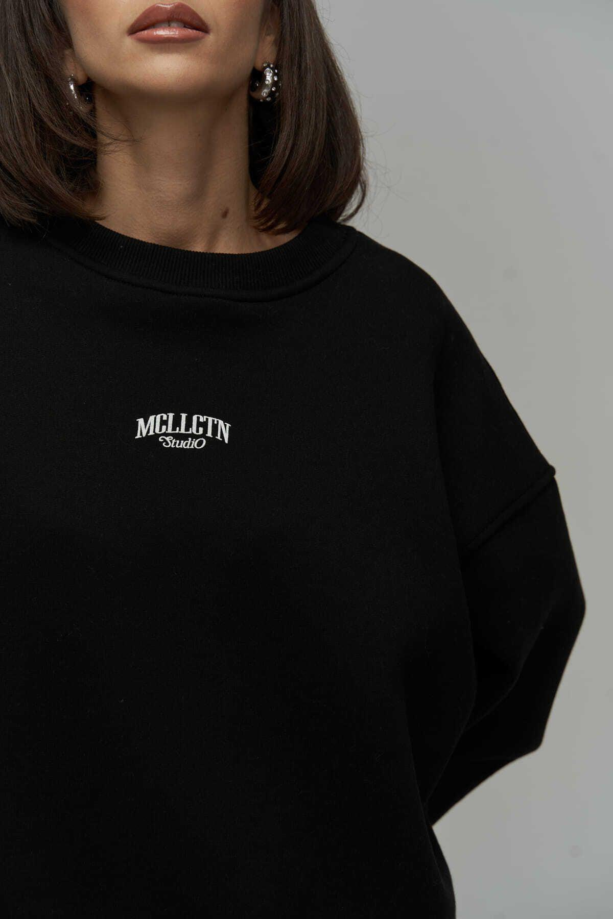 MCLLCTN Fear Less Black Unisex Oversize Sweatshirt