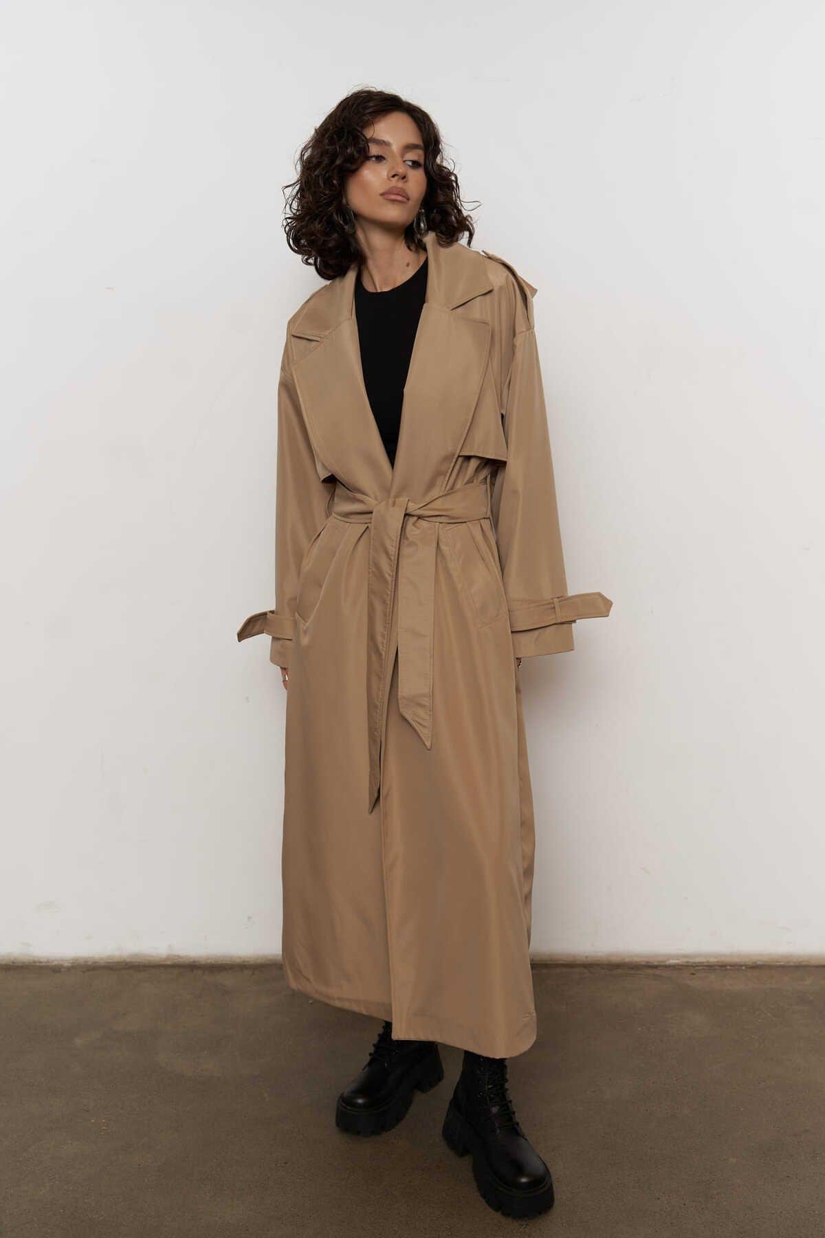 Femme Bej Oversize Trençkot