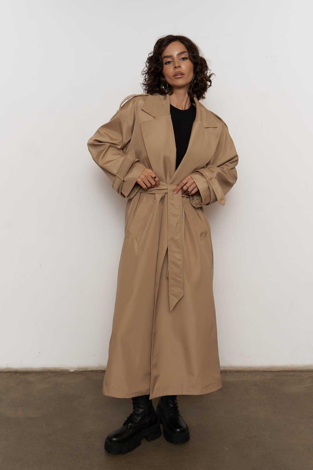 Femme Bej Oversize Trençkot