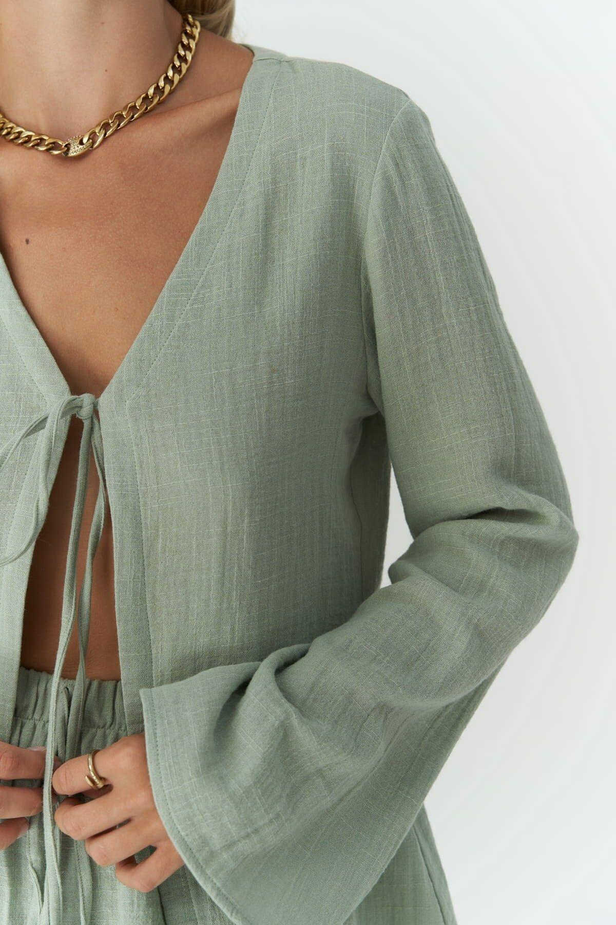 Ferriday Light Green Shirt&Shorts Set