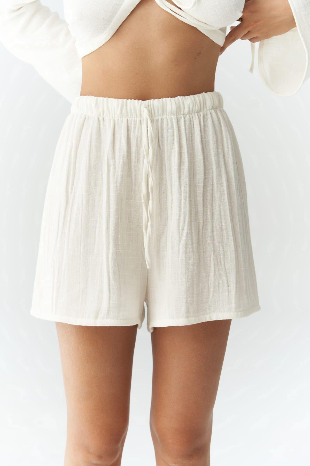 Ferriday Ekru Gömlek Şort Takım