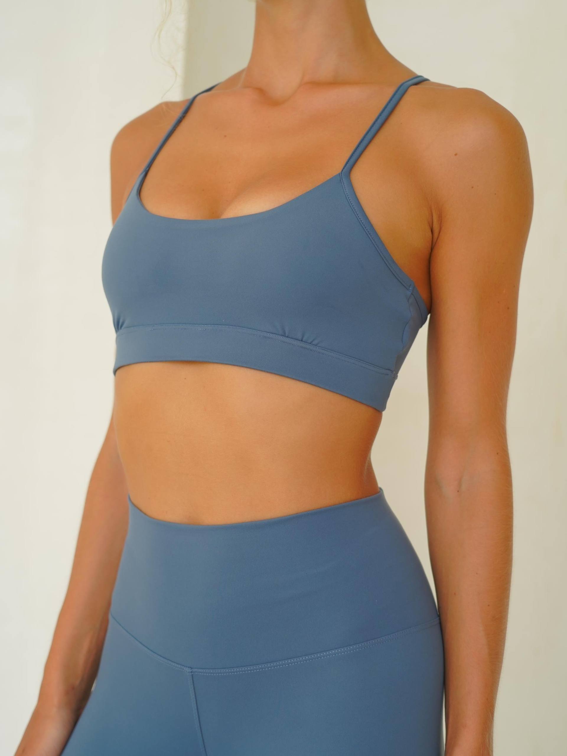 Fold Kaplı Spor İndigo Crop