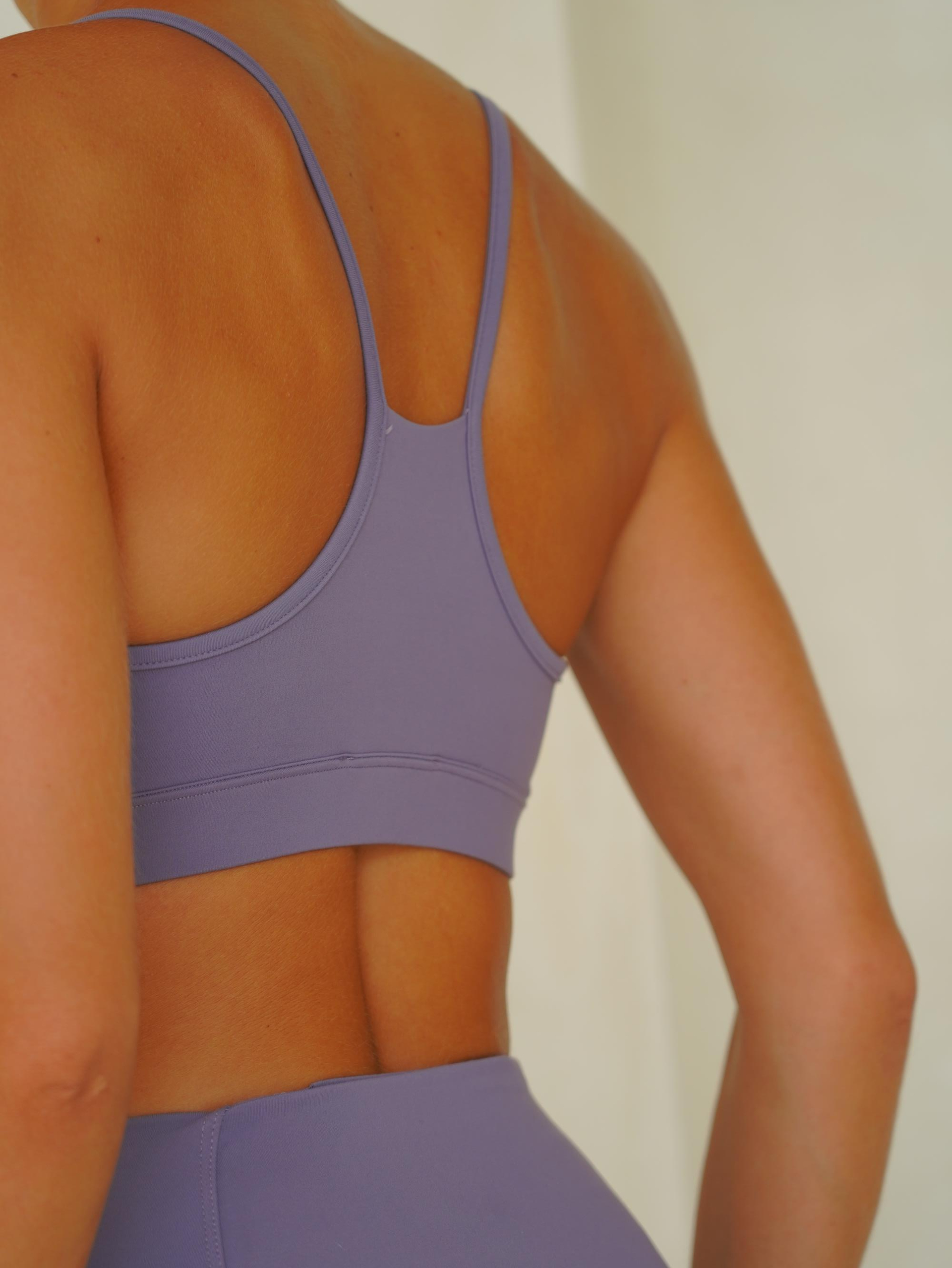 Fold Kaplı Spor Lila Crop