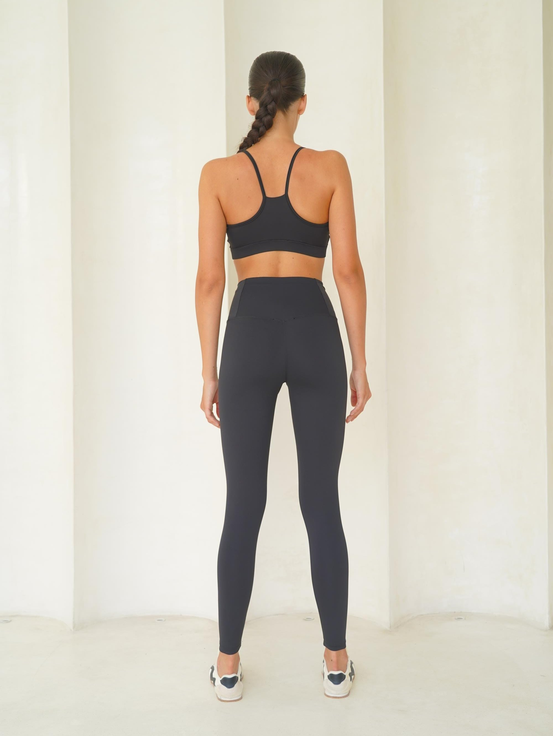 Fold Kaplı Spor Siyah Crop