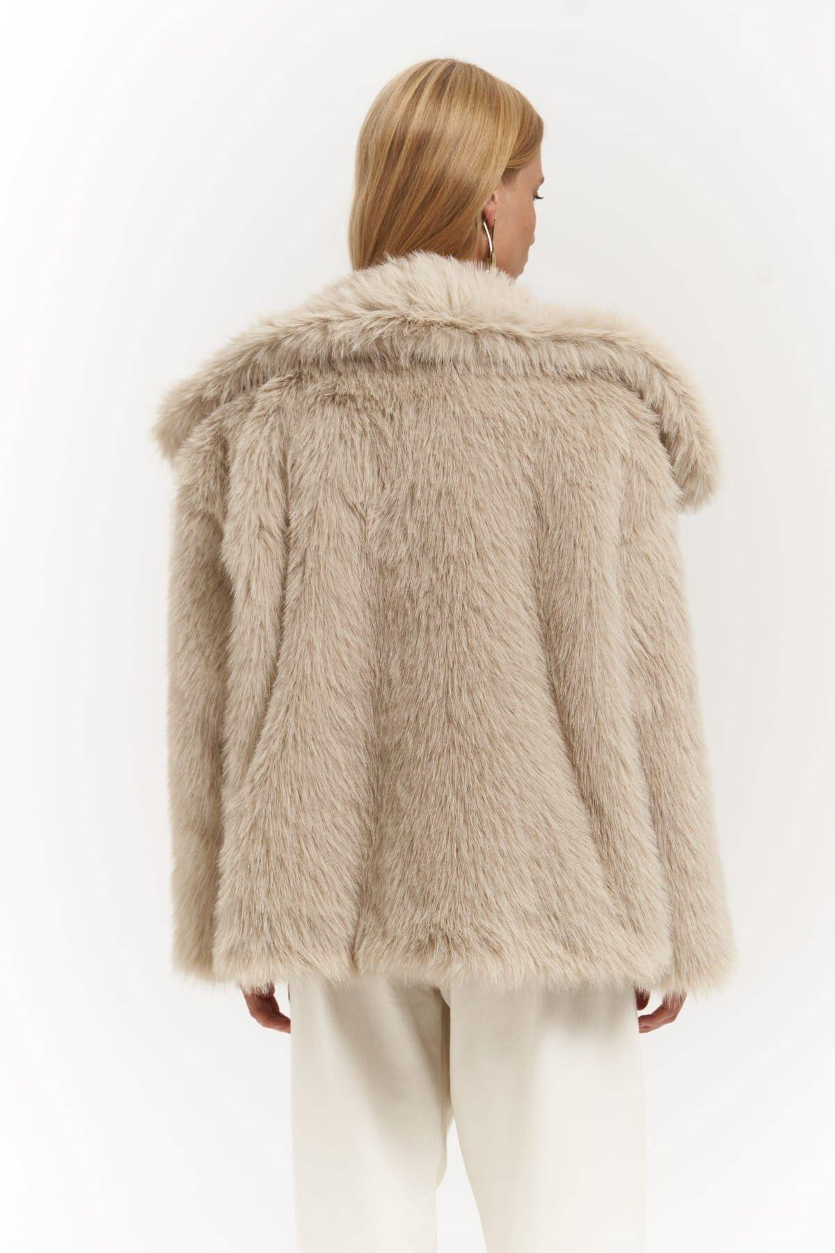 Francesko Dark Beige Plush Coat