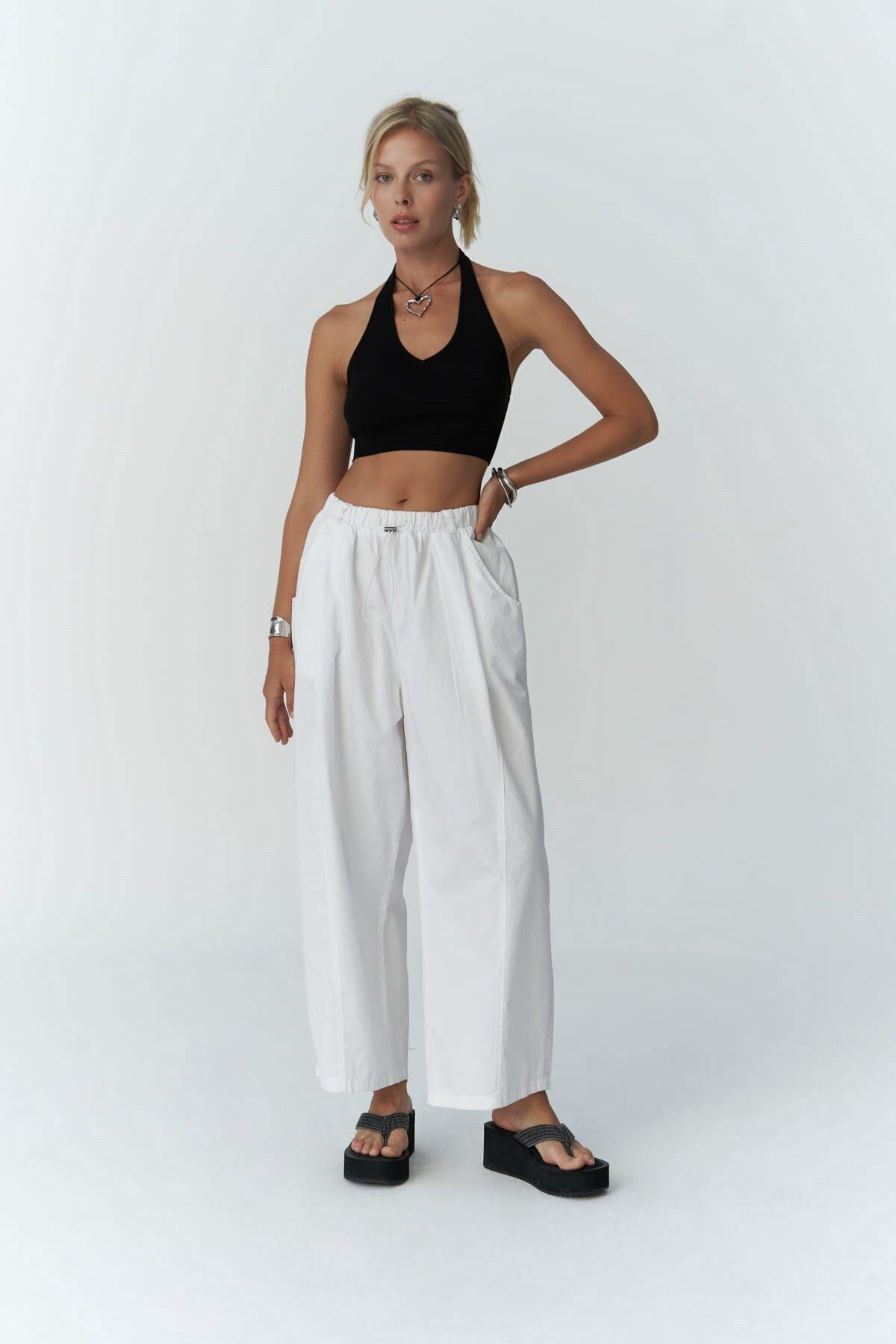 Gael White Loose Trousers