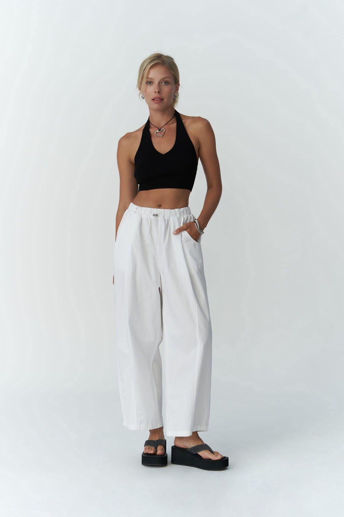 Gael White Loose Trousers