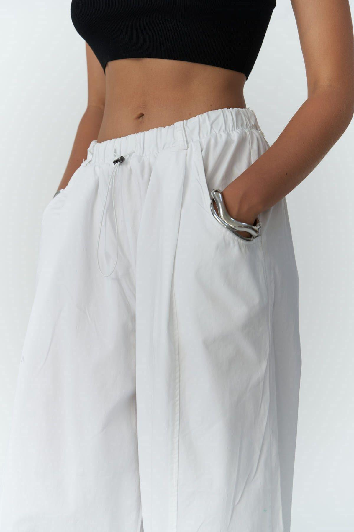 Gael White Loose Trousers