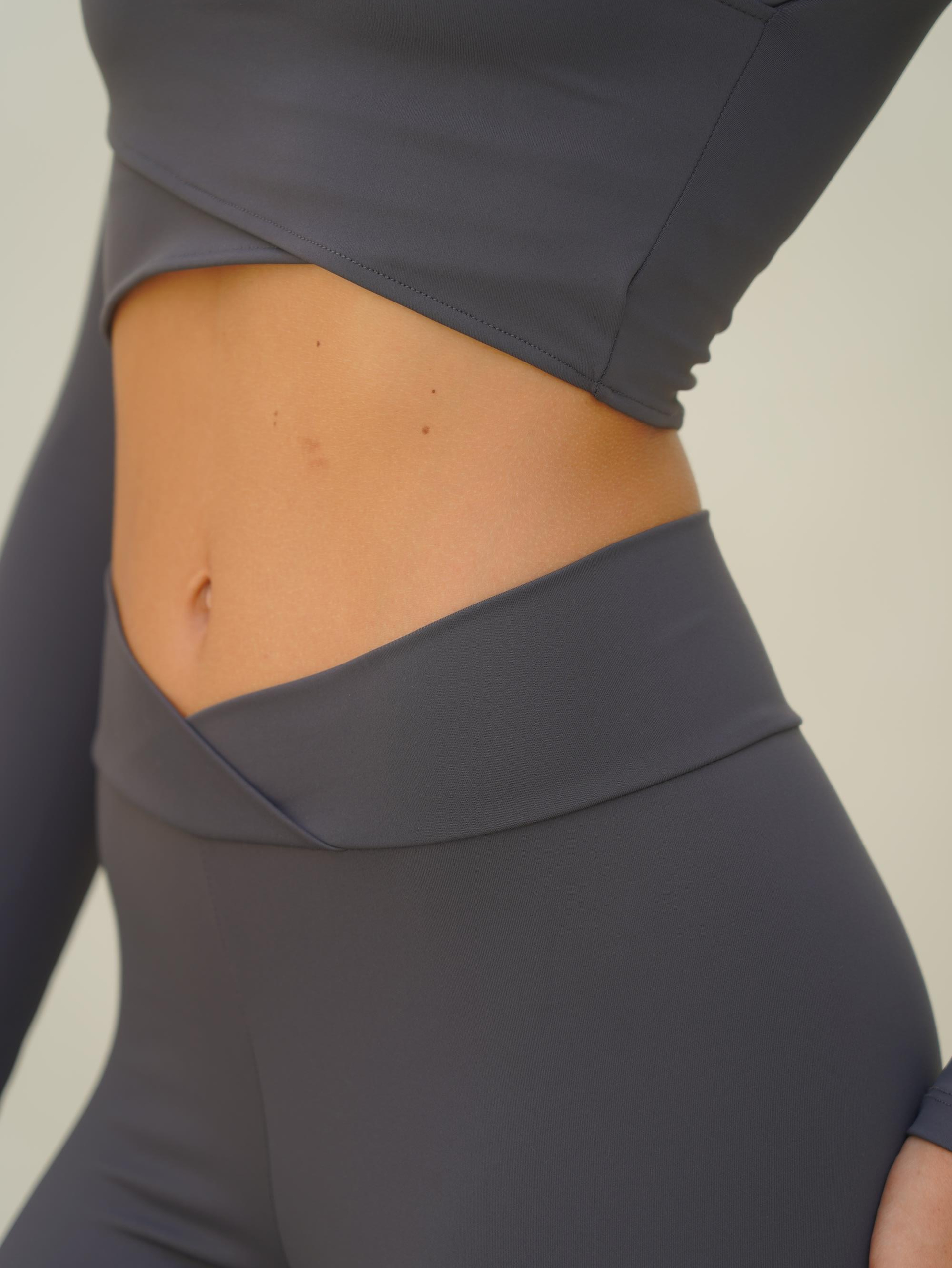 Gaia Çapraz Detay Uzun Antrasit Tayt