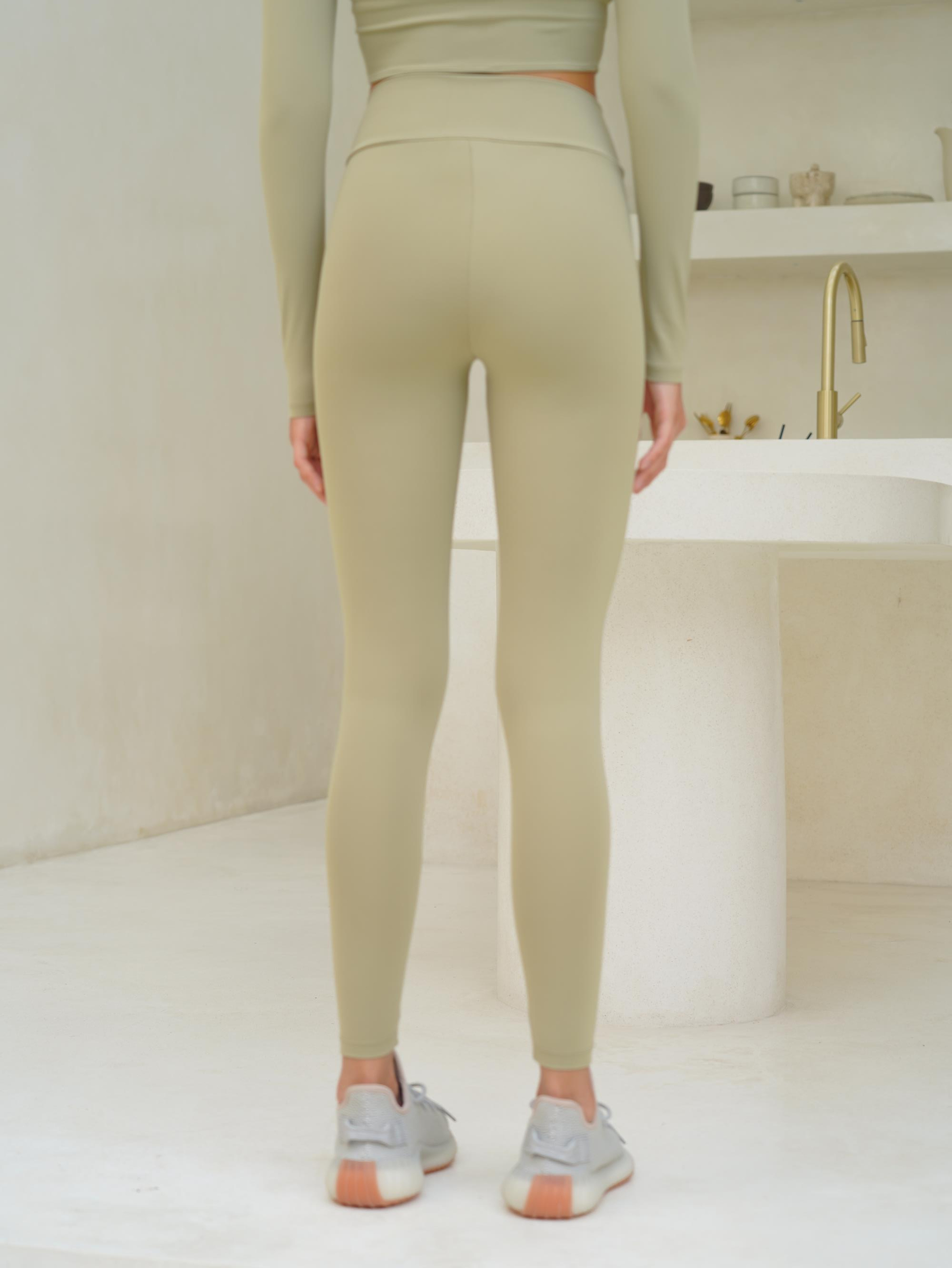 Gaia Çapraz Detay Uzun Soft Haki Tayt