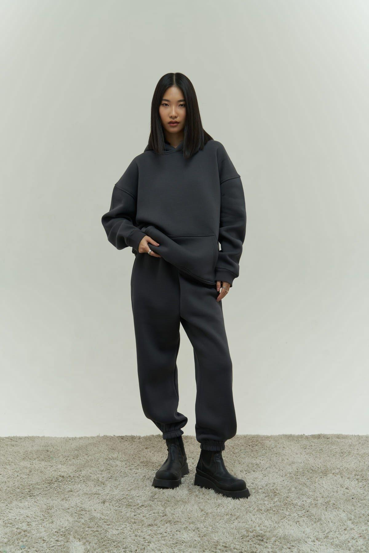Mai Collection Gambol Dark Gray Oversize Tracksuit